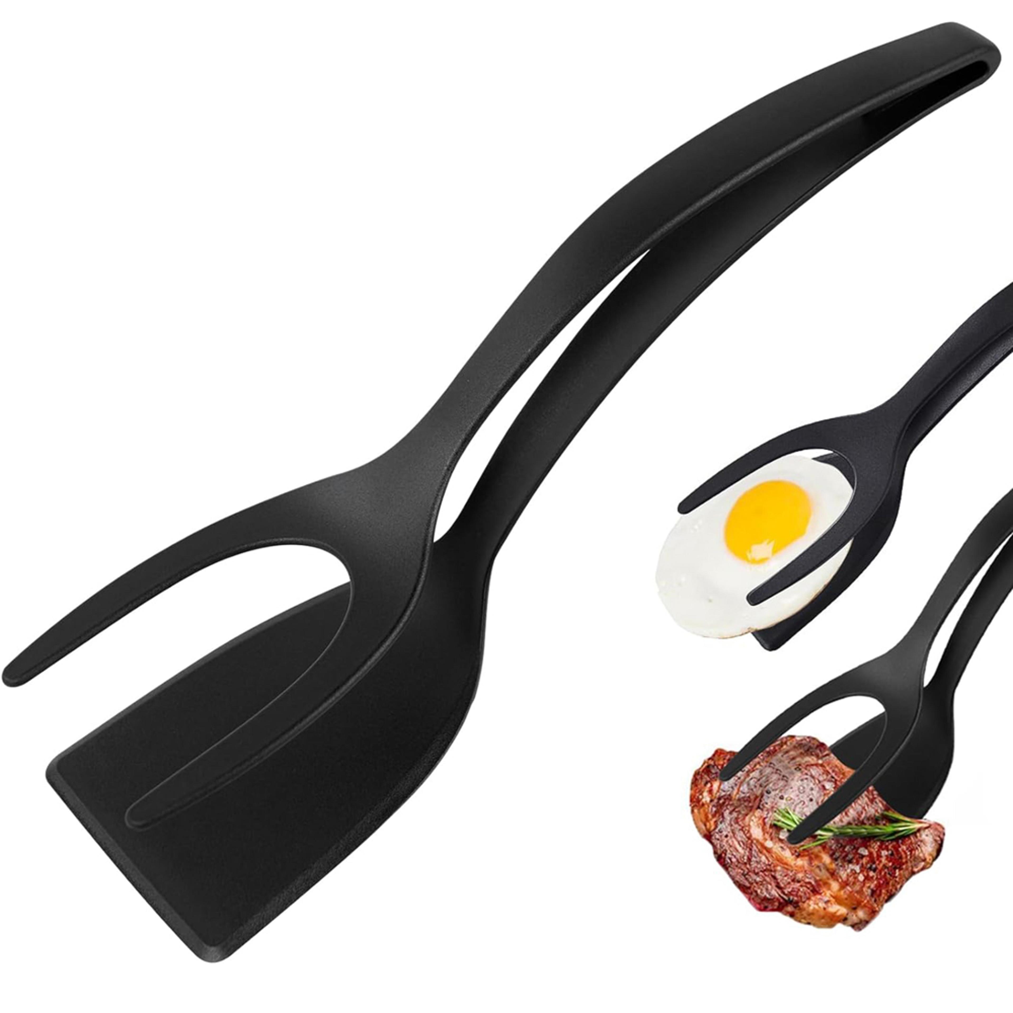 non stick grip flip spatula turner, kitchen clamp tool for pancakes, eggs, fish, omelette making