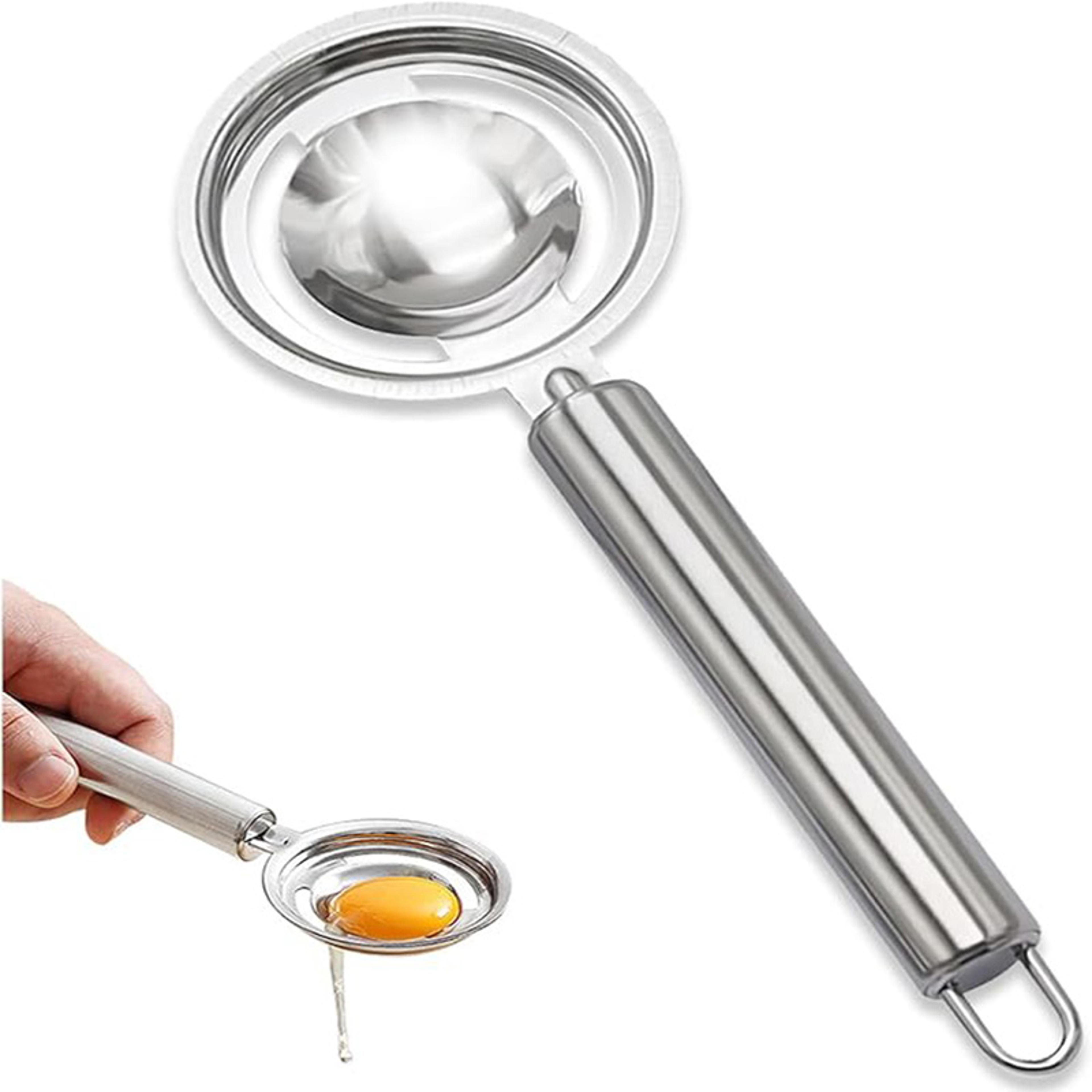 stainless steel egg separator spoon for fast egg white & yolk separation