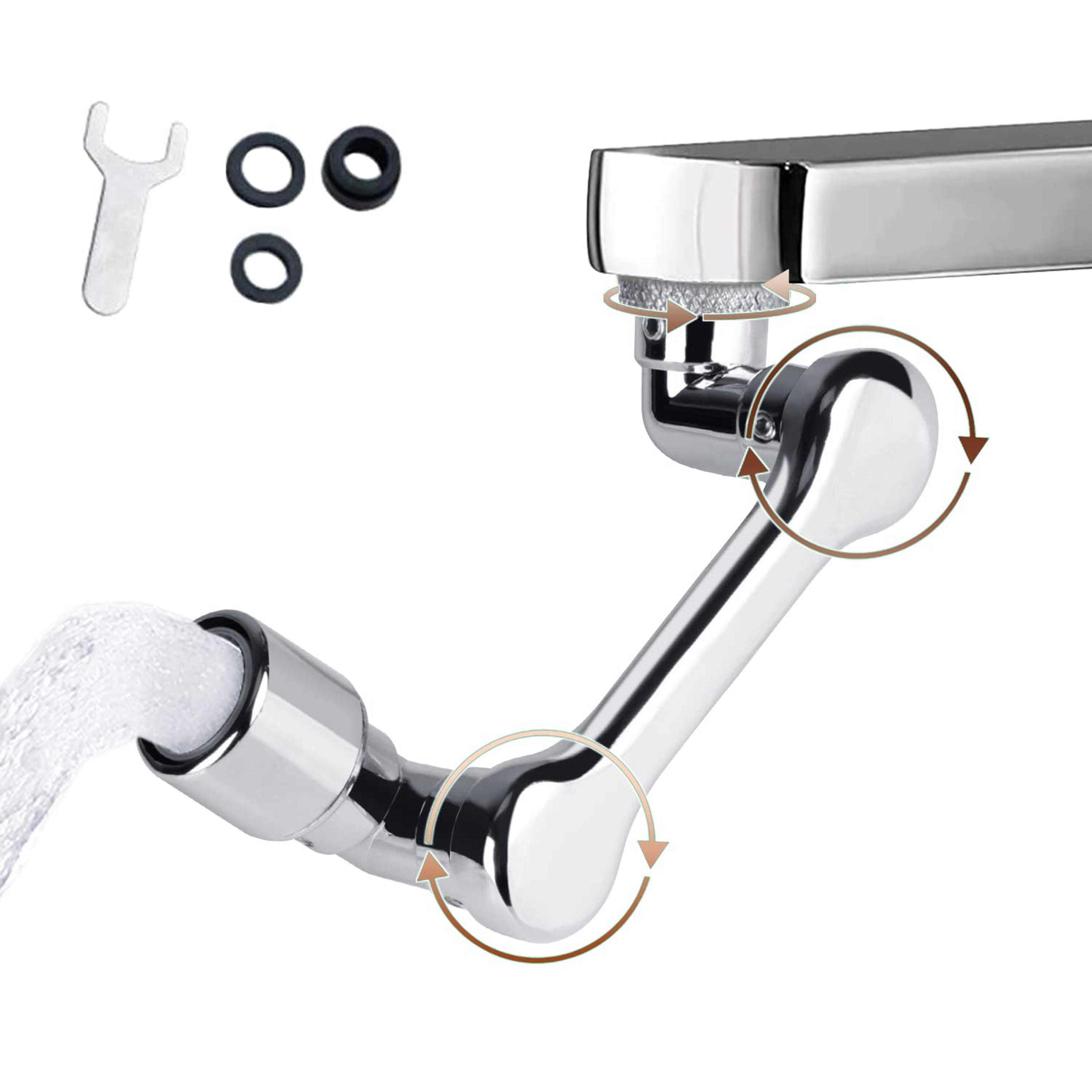 flexflow rotating faucet extender with dual spray modes