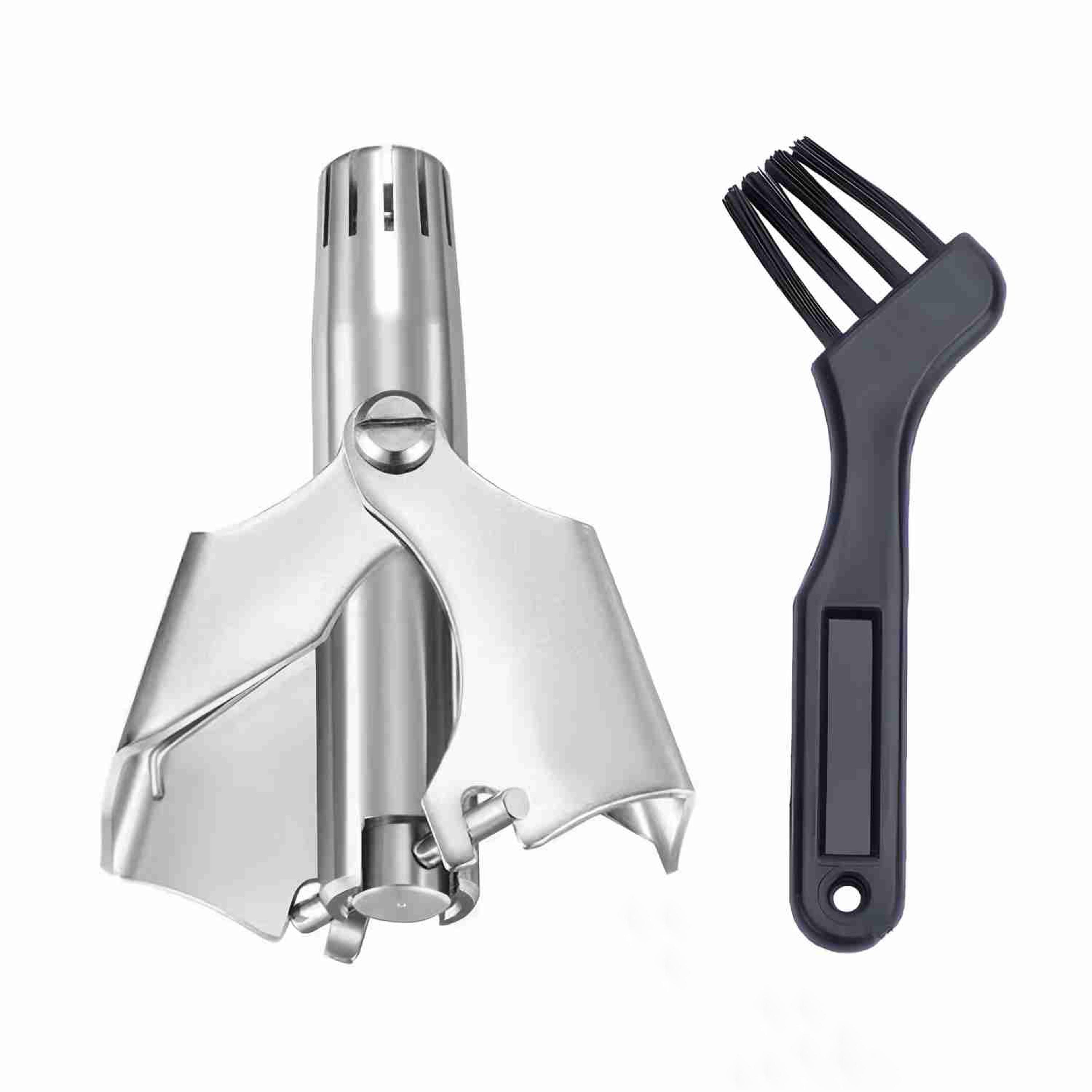 premium manual nose hair trimmer & stainless steel ear hair groomer washable, portable grooming tool