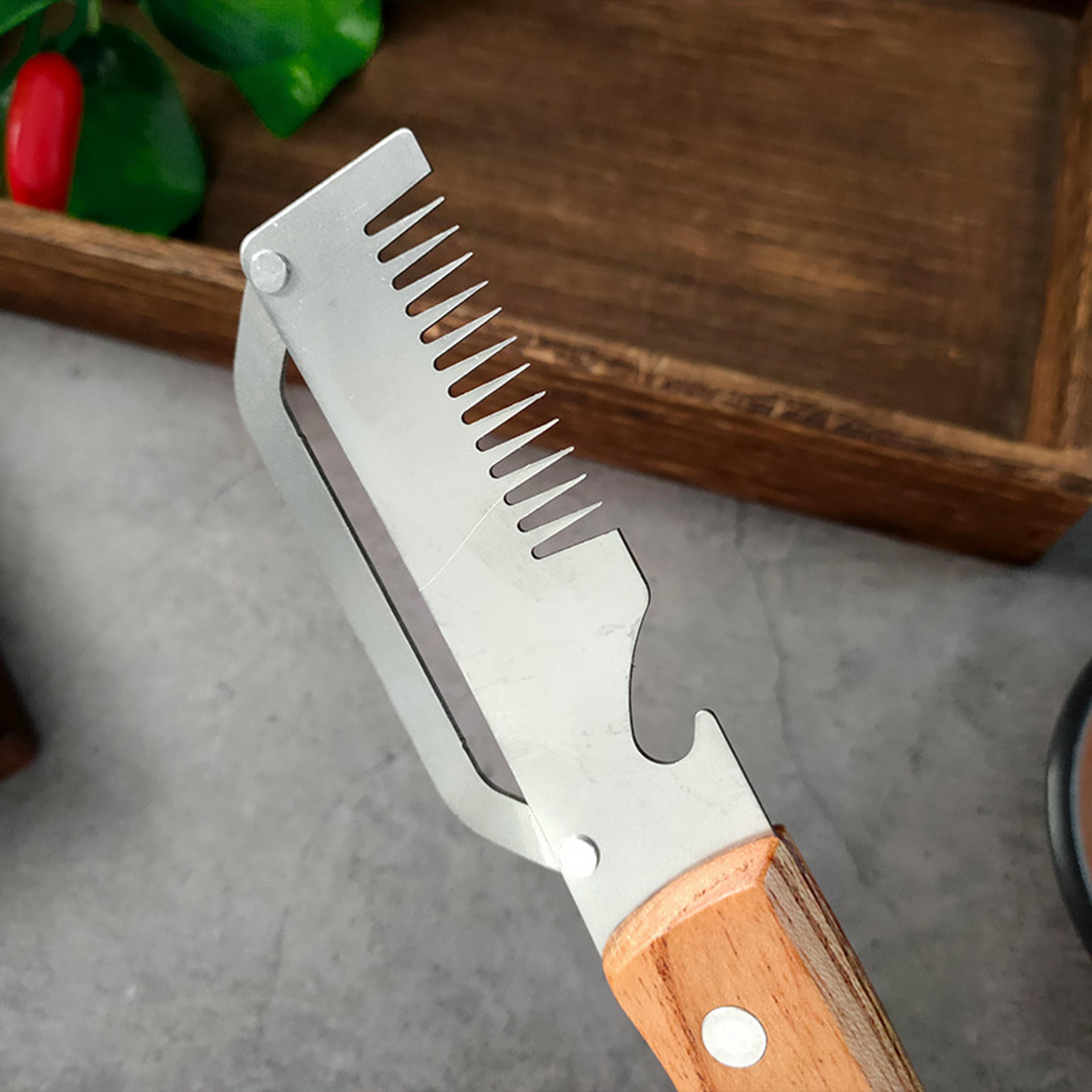 premium stainless steel & wooden handle kitchen peeler vegetable & fruit peeler with bottle opener
