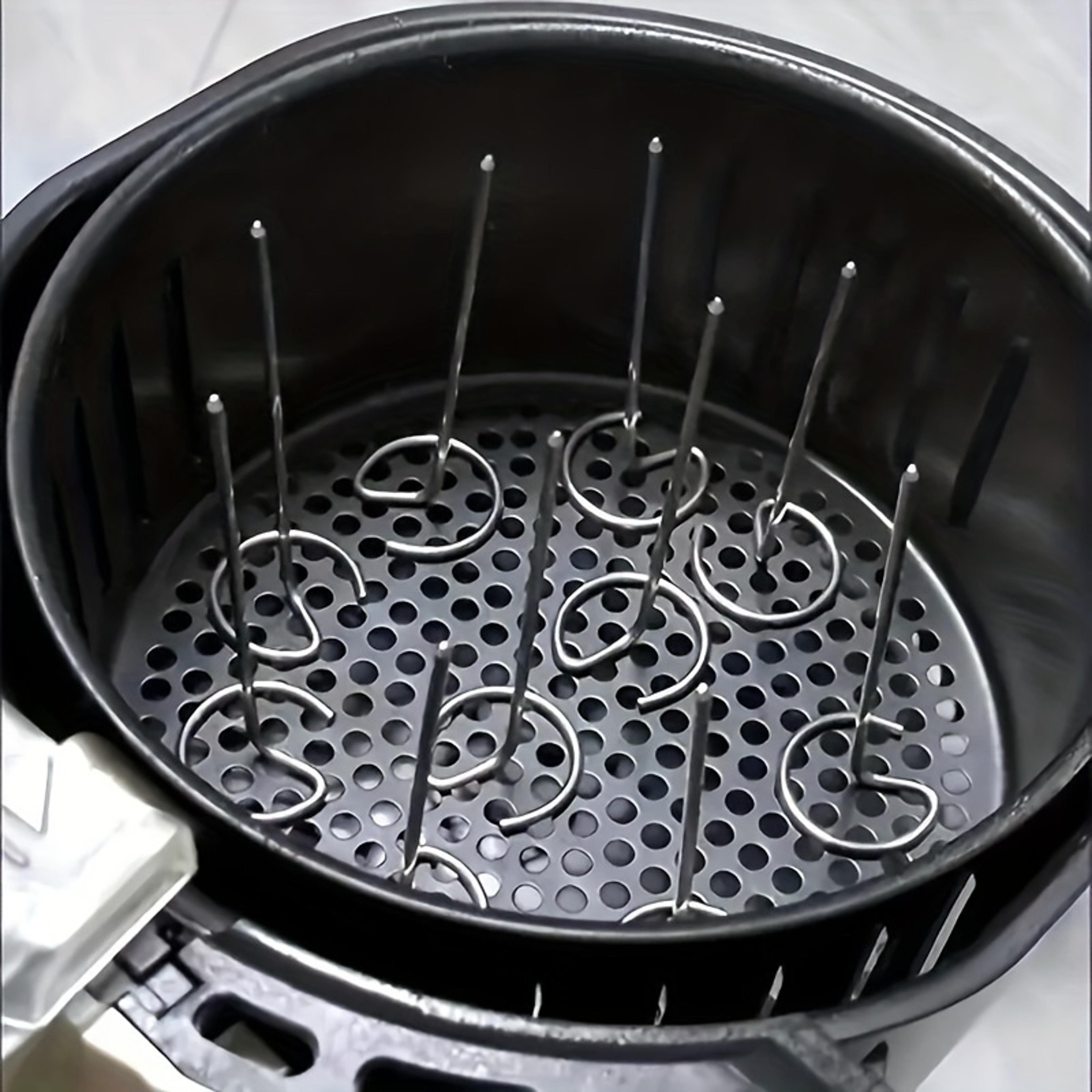 premium air fryer grill set with stainless steel skewers & universal vertical rack