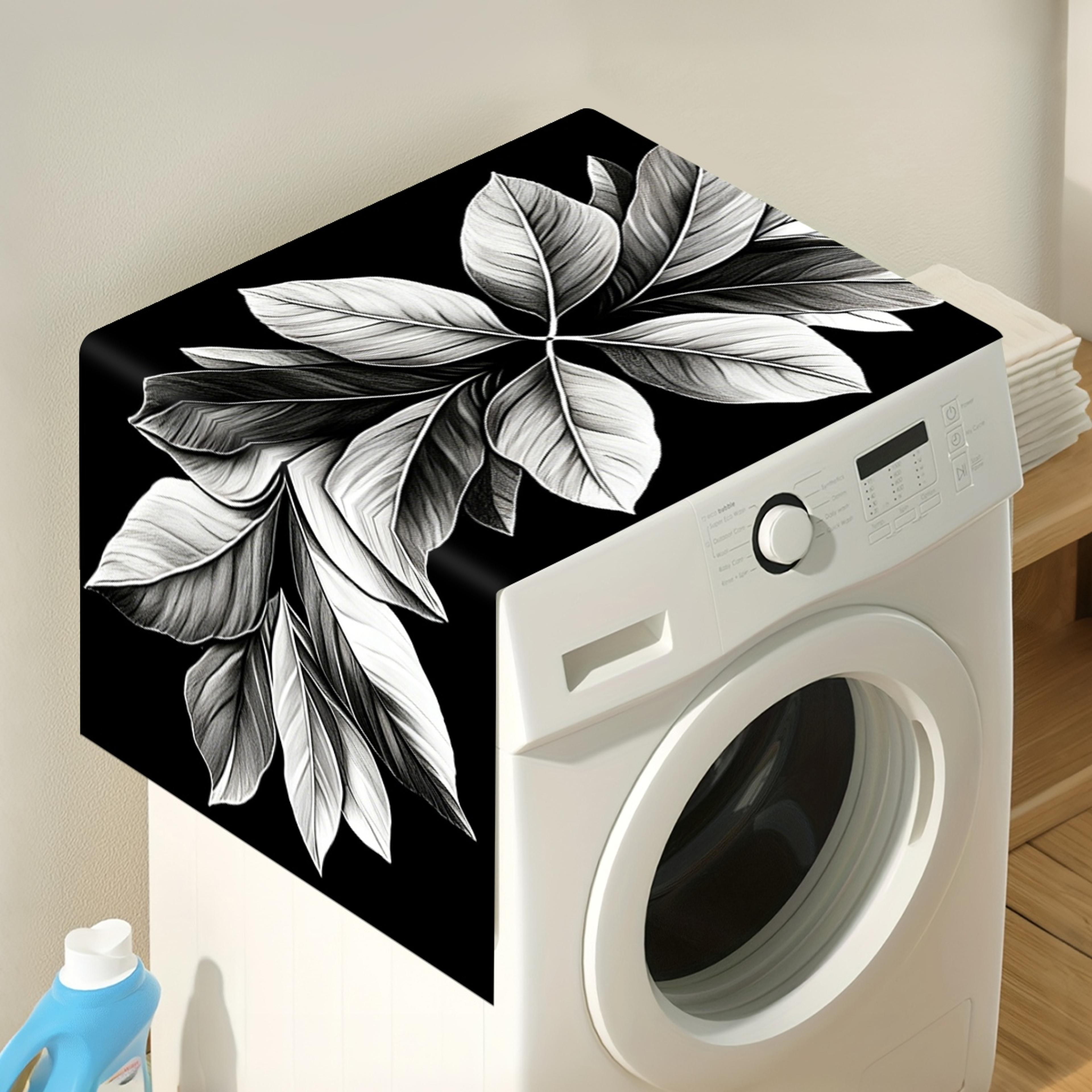 black leaves washing machine cover decorative appliance dust cover for washer protection