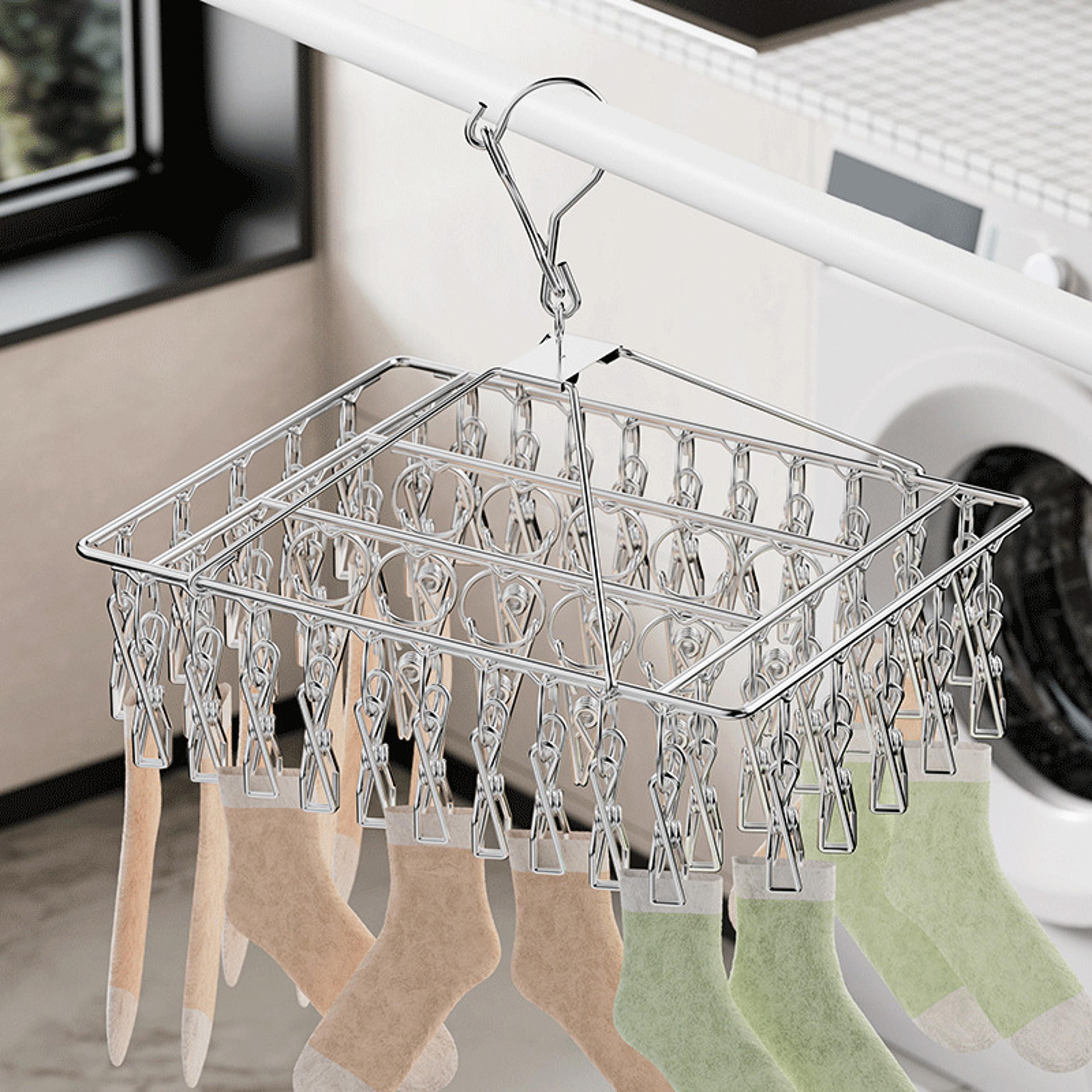 heavy duty windproof laundry hanger with steel clothespin dryer & clothesline pegs durable clothes airer