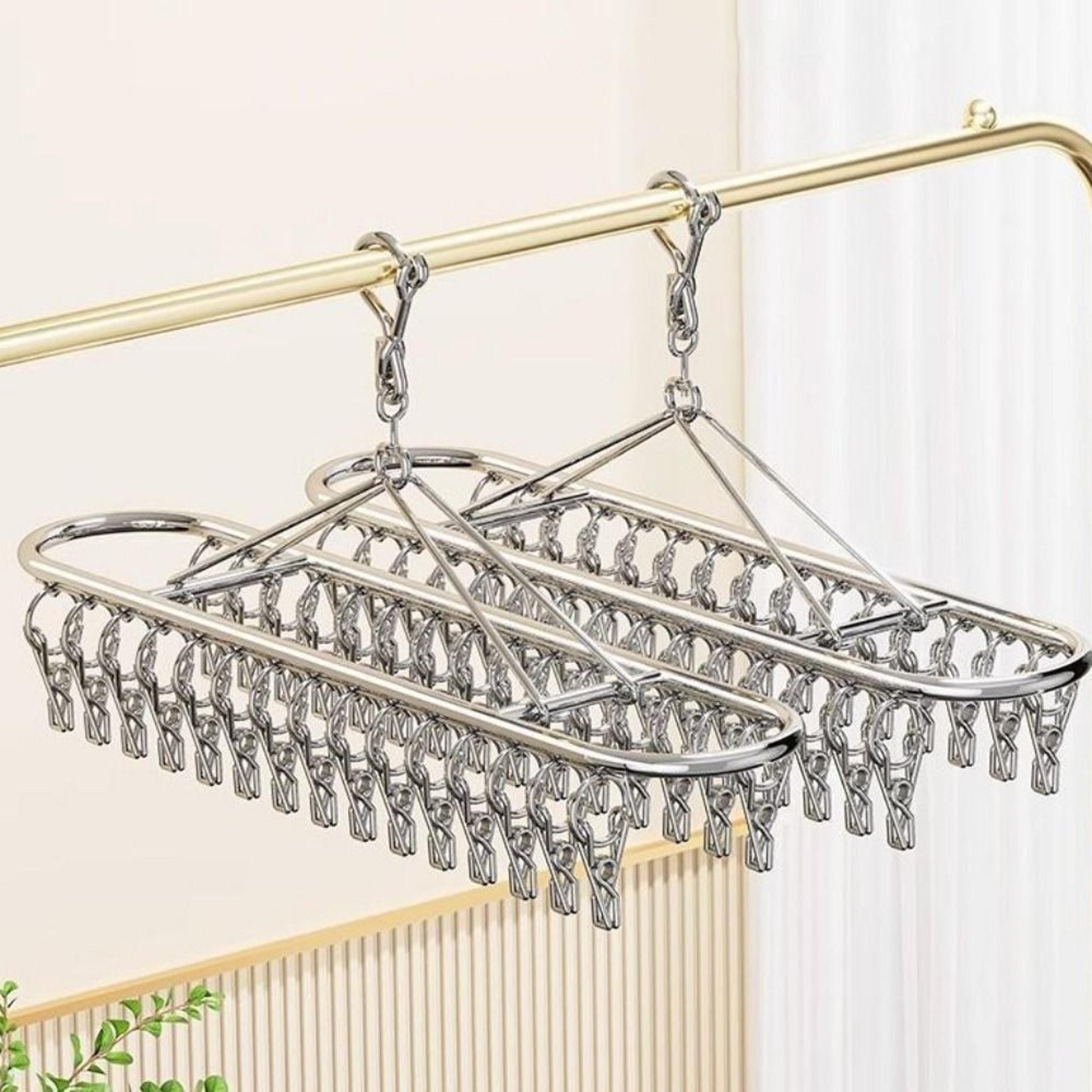 stainless steel windproof sock & underwear drying rack clip laundry clips drying holder