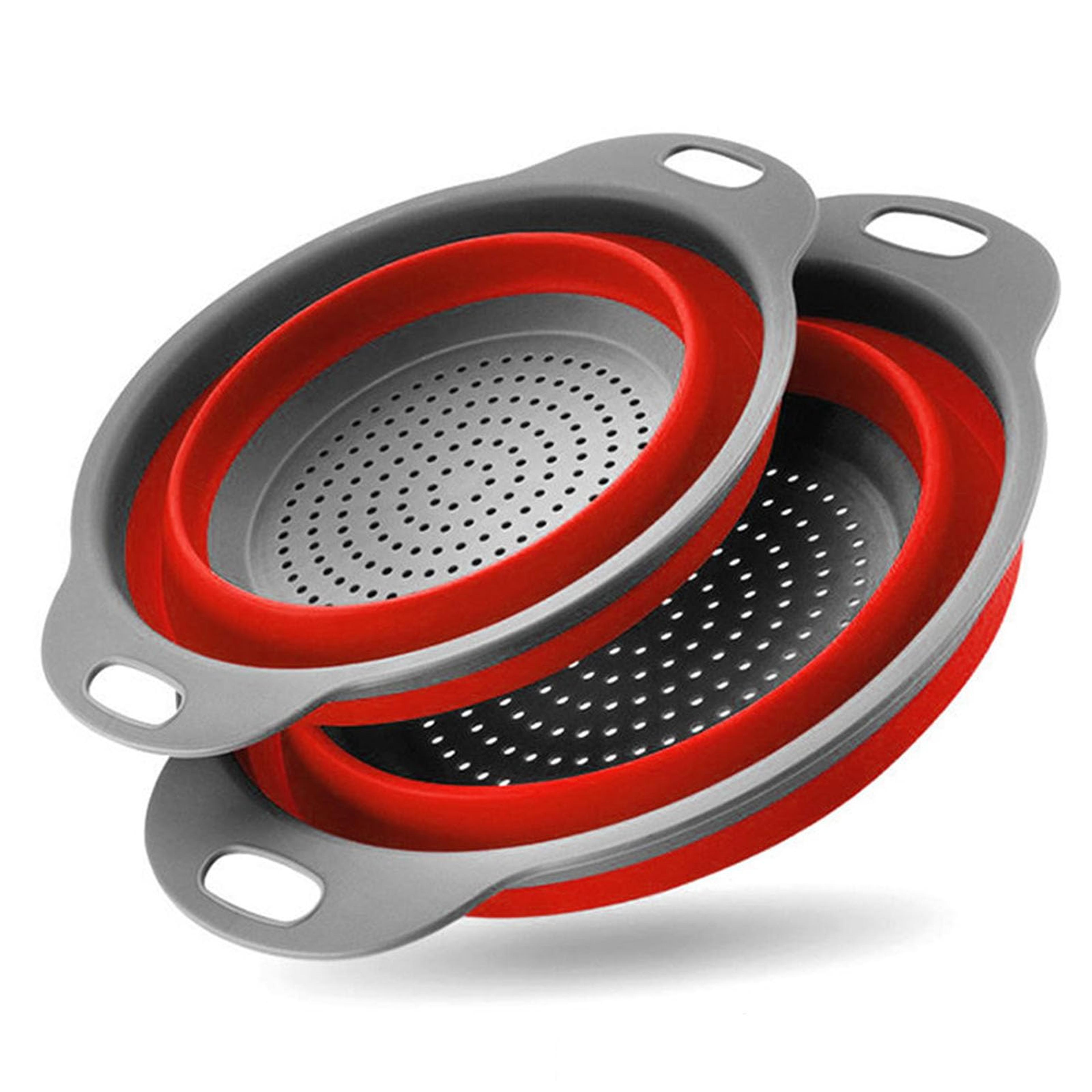 foldease collapsible silicone colander bowl for pasta, fruit & vegetable washing