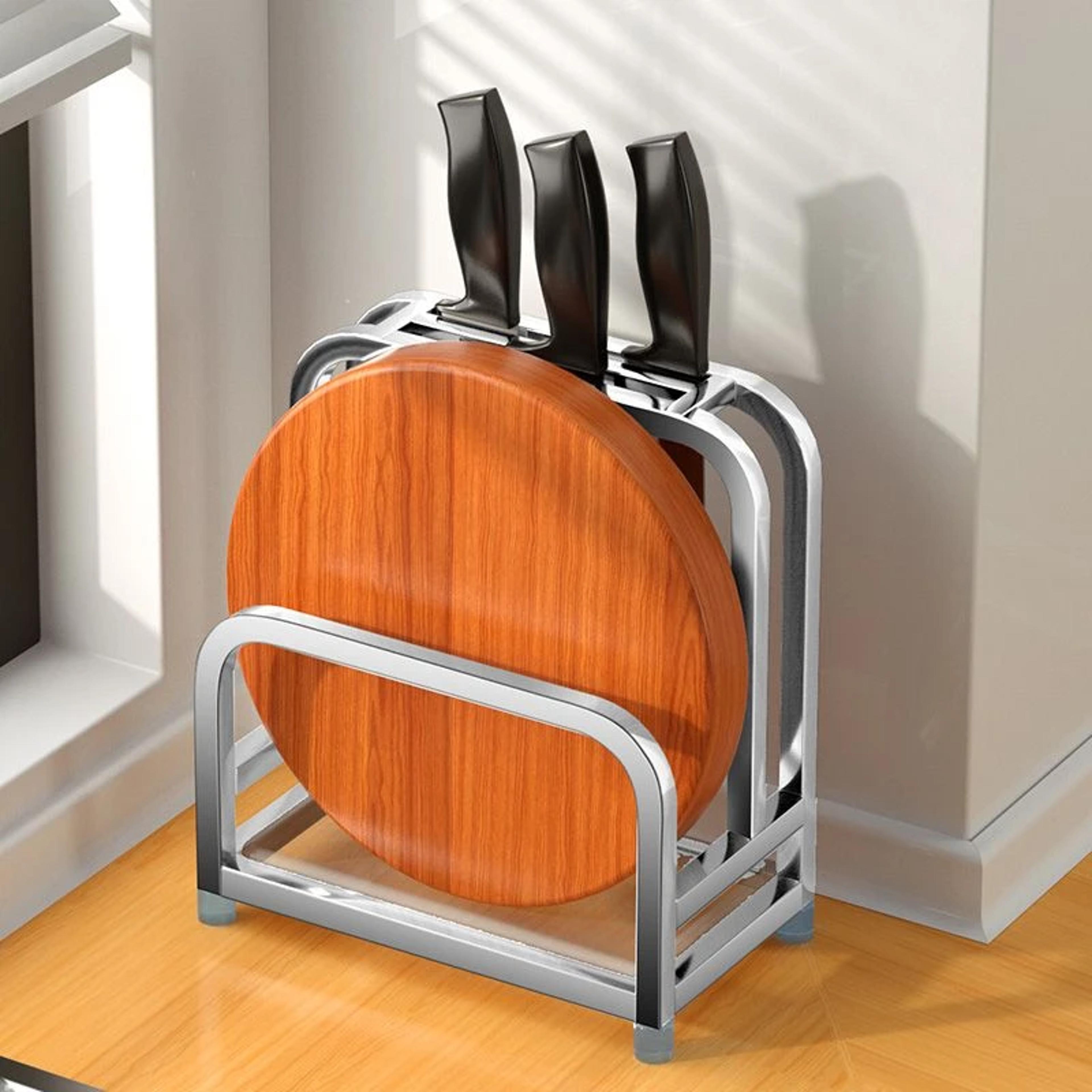 smart kitchen knife & cutting board organizer rack space saving knife storage & board holder