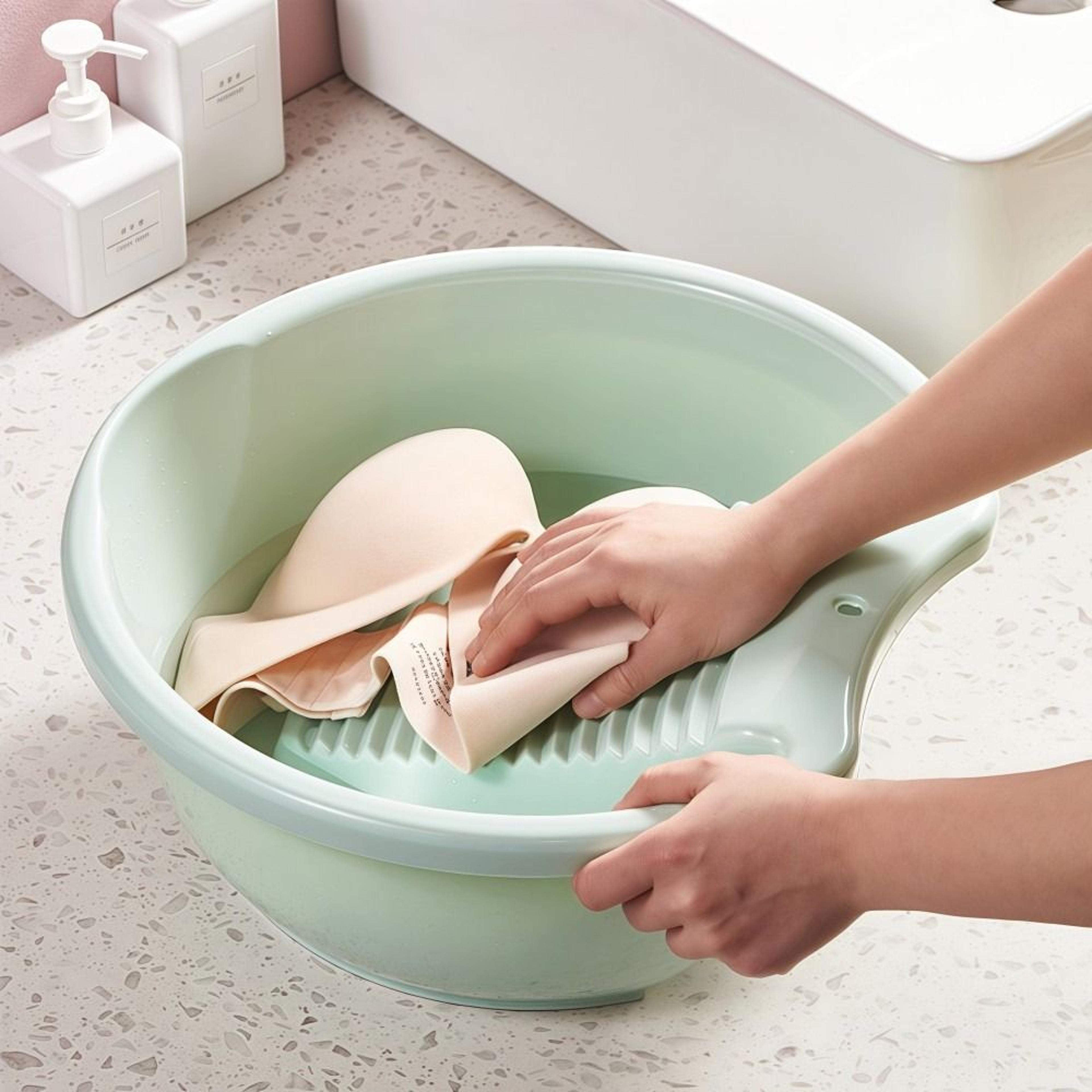 ultimate washboard basin laundry tub durable hand wash plastic wash basin with non slip scrub surface