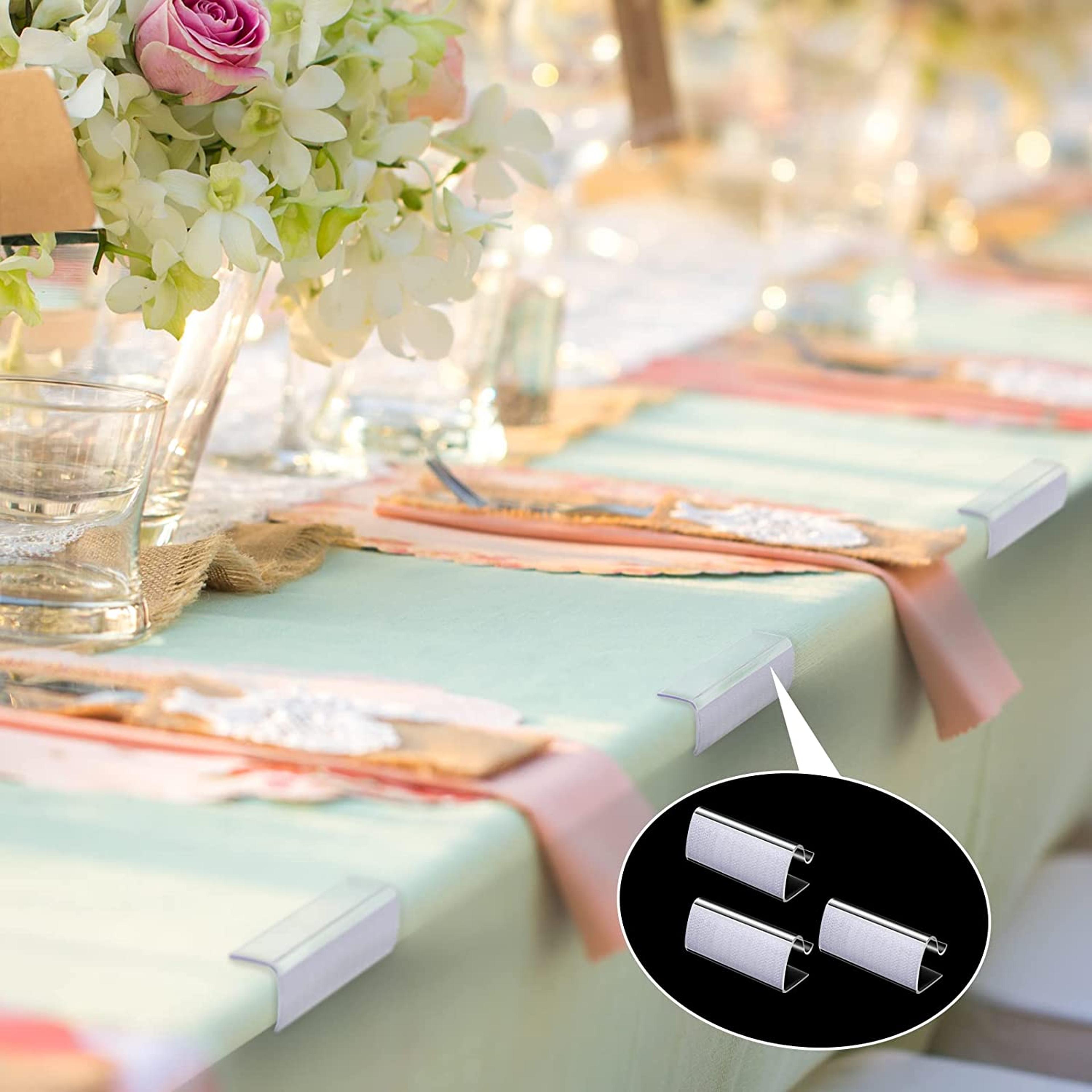 premium table skirting clips clear tablecloth clips & table edge clips for outdoor & indoor events