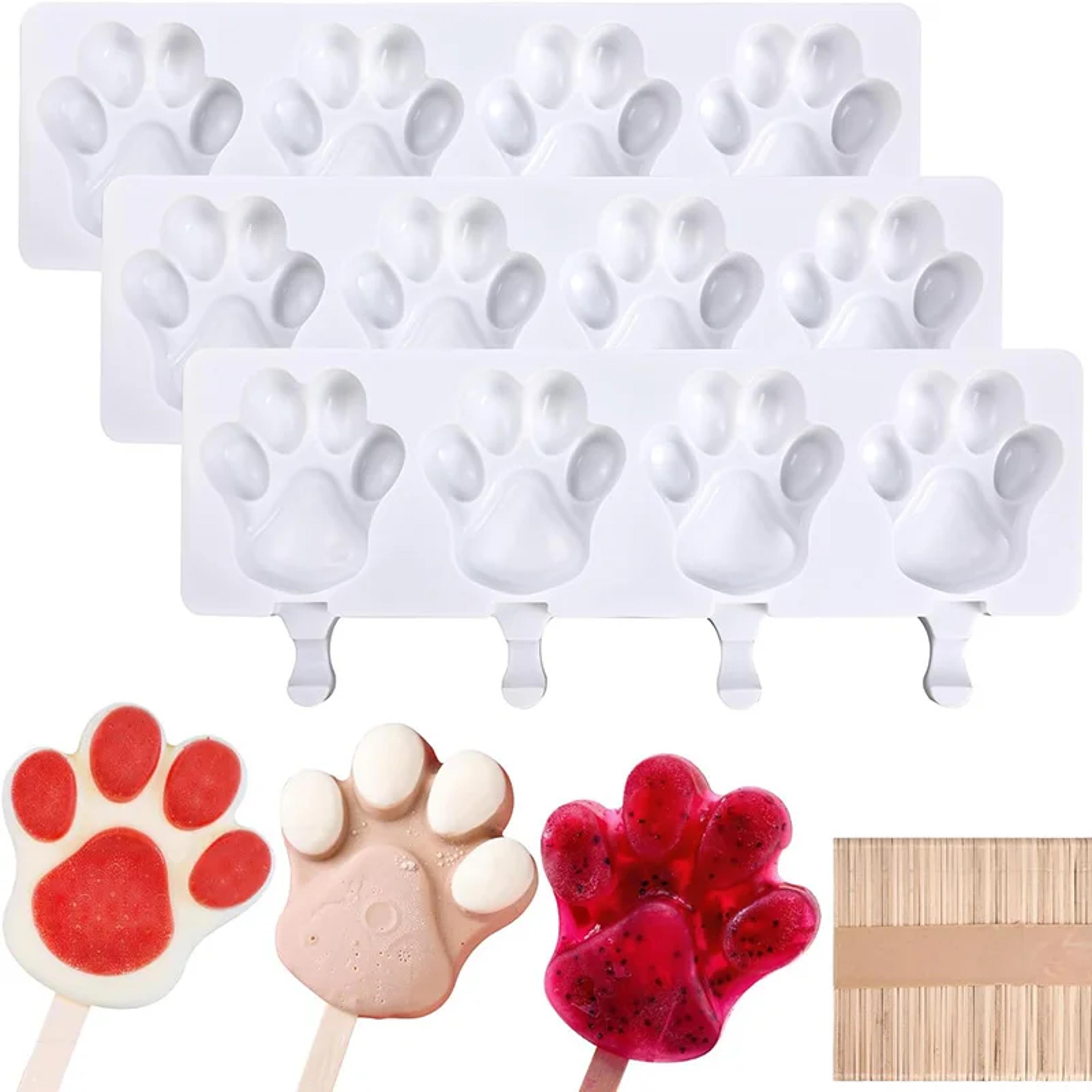 dog paw silicone popsicle mold for ice cream, ice cubes & frozen treats
