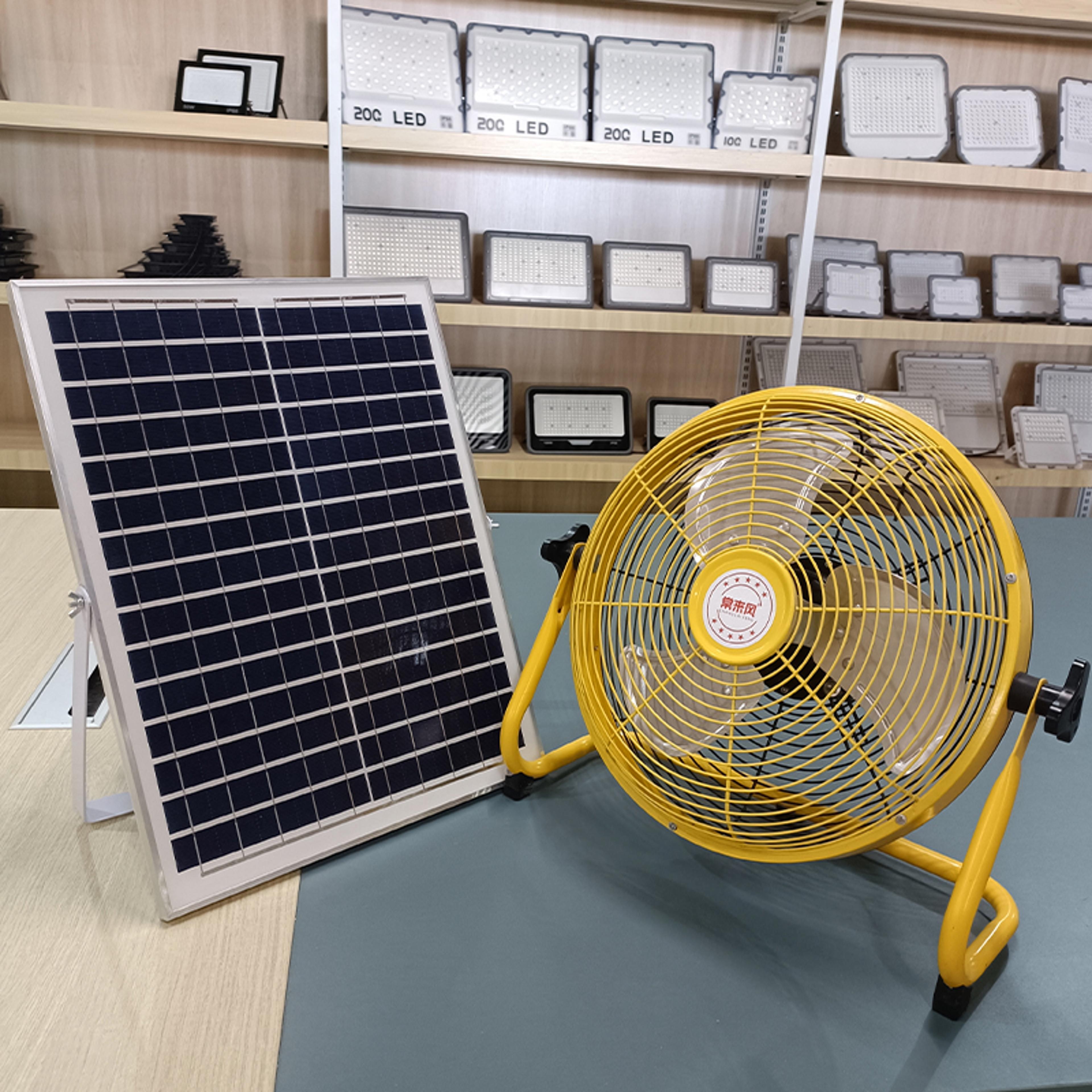 solarbreeze portable rechargeable fan with solar panel & ac charging for camping and home