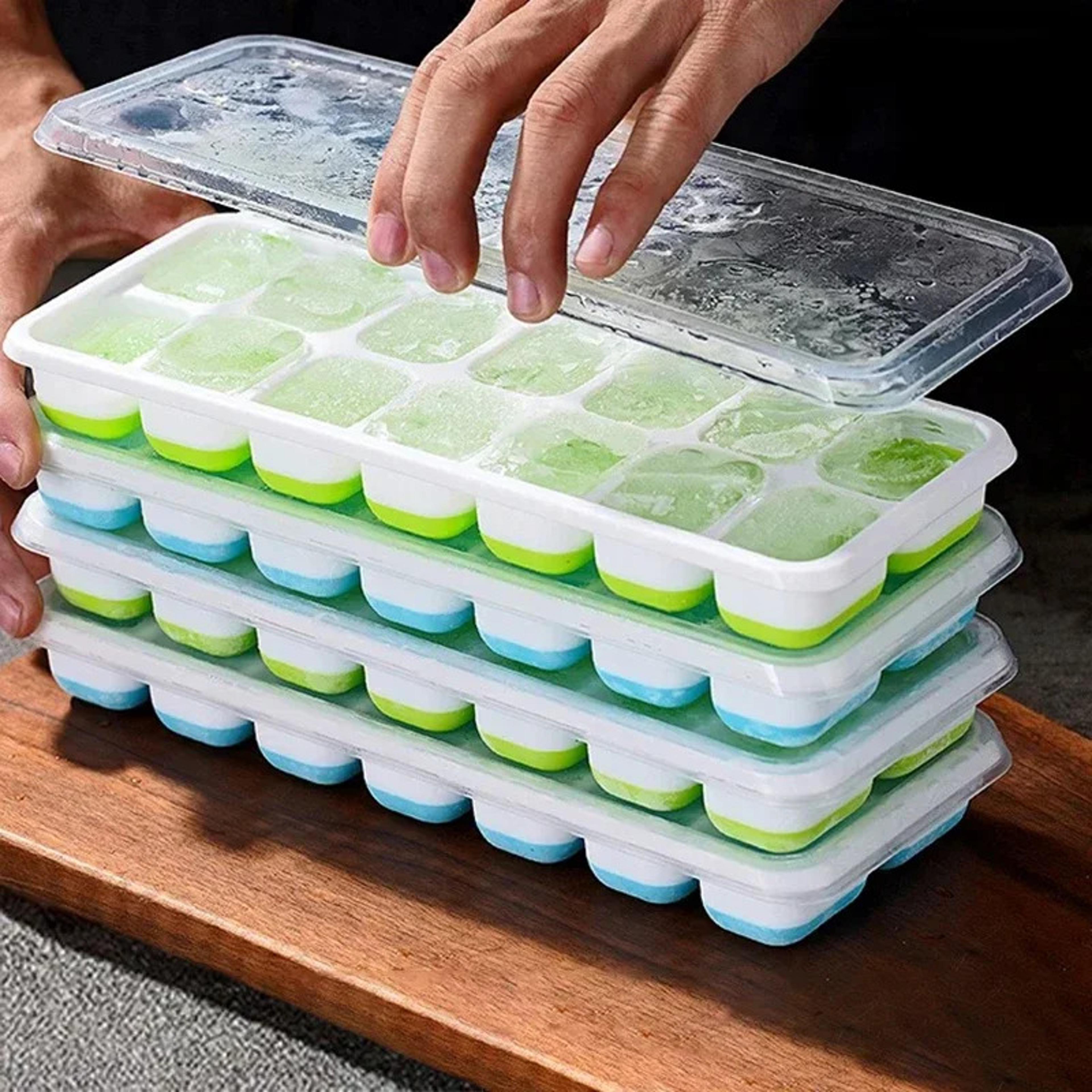 freshfreeze cube silicone ice cube tray with lid for cocktails, coffee & everyday drinks