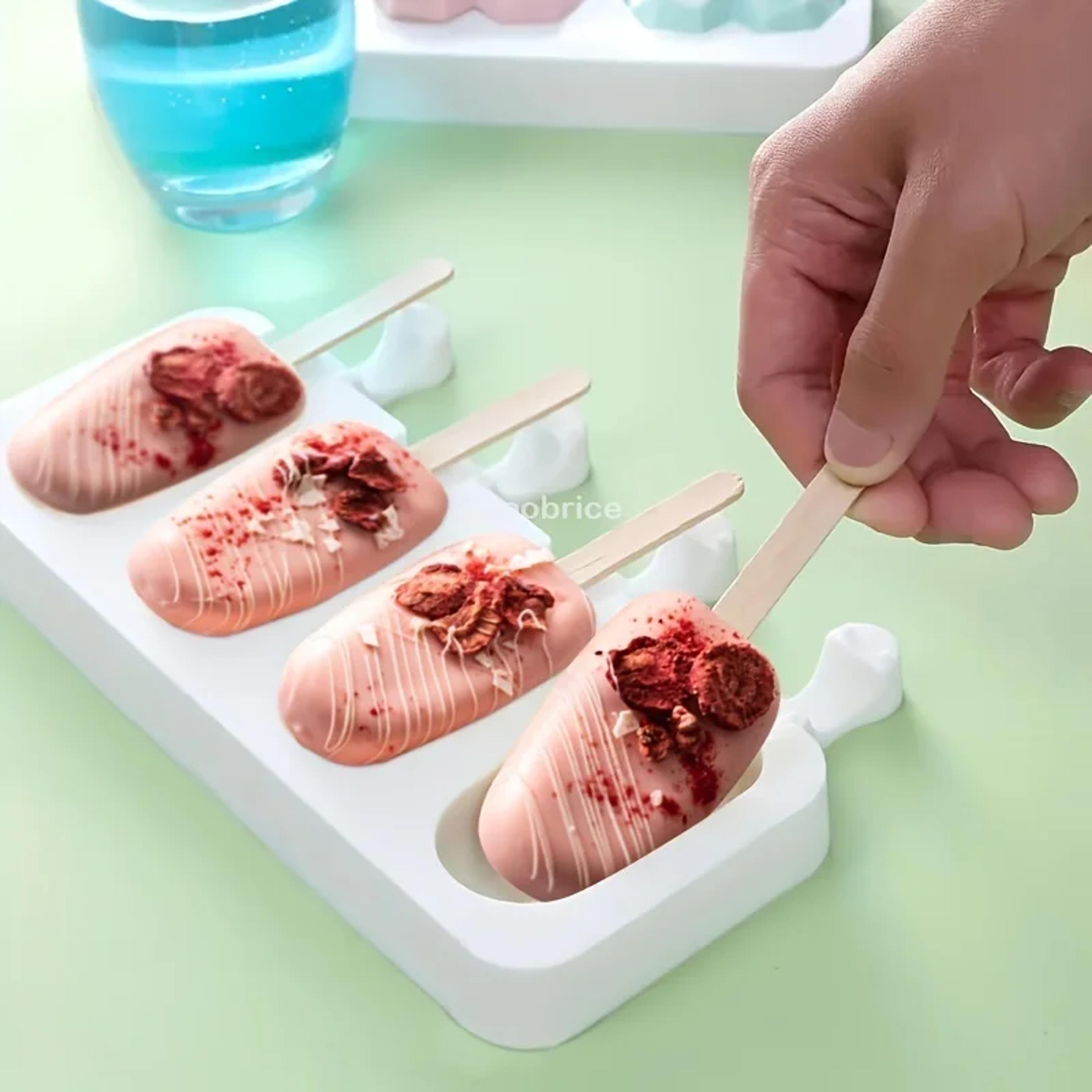 creamy treat silicone ice cream & popsicle mold tray for homemade frozen desserts