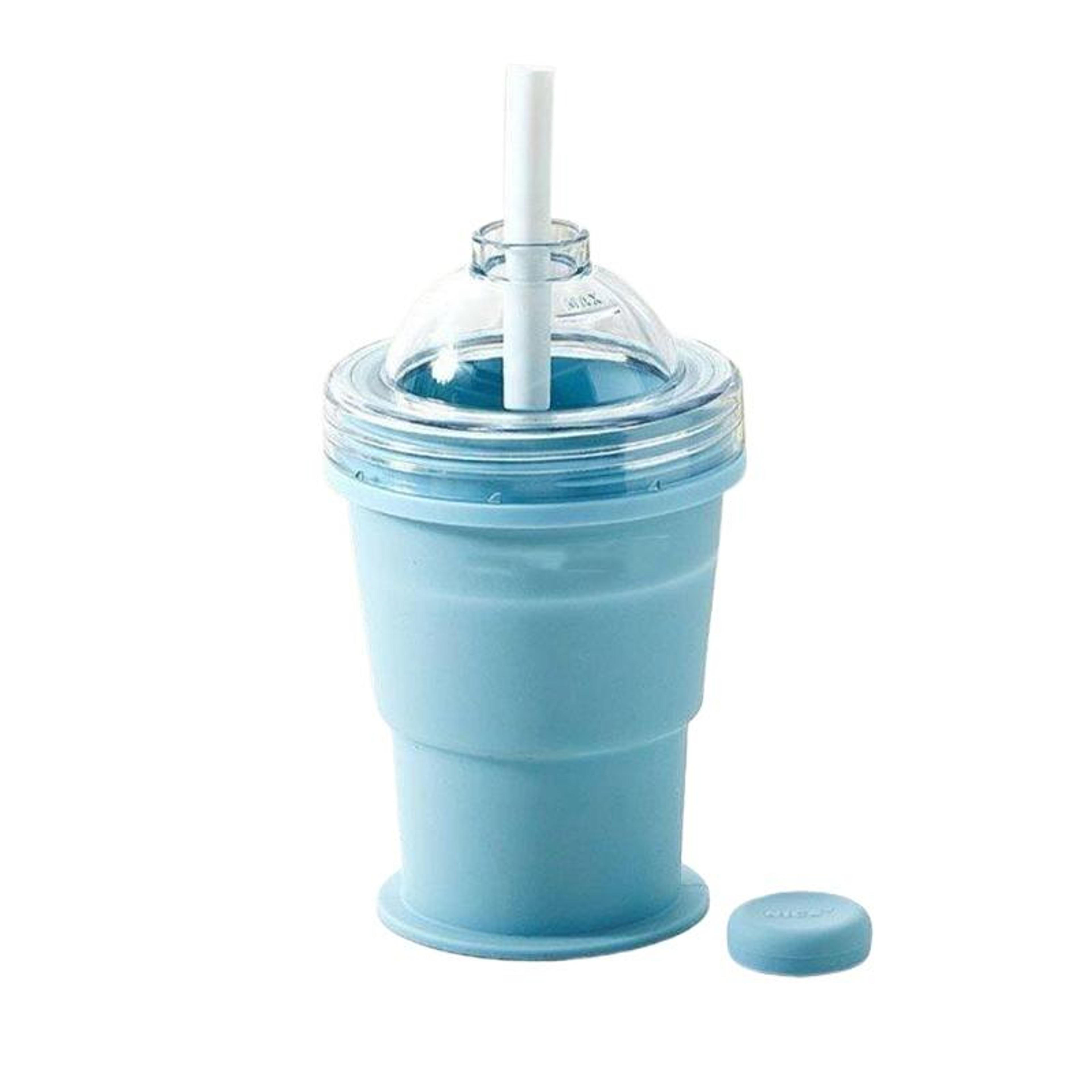 portable ice ball maker tumbler with built in straw