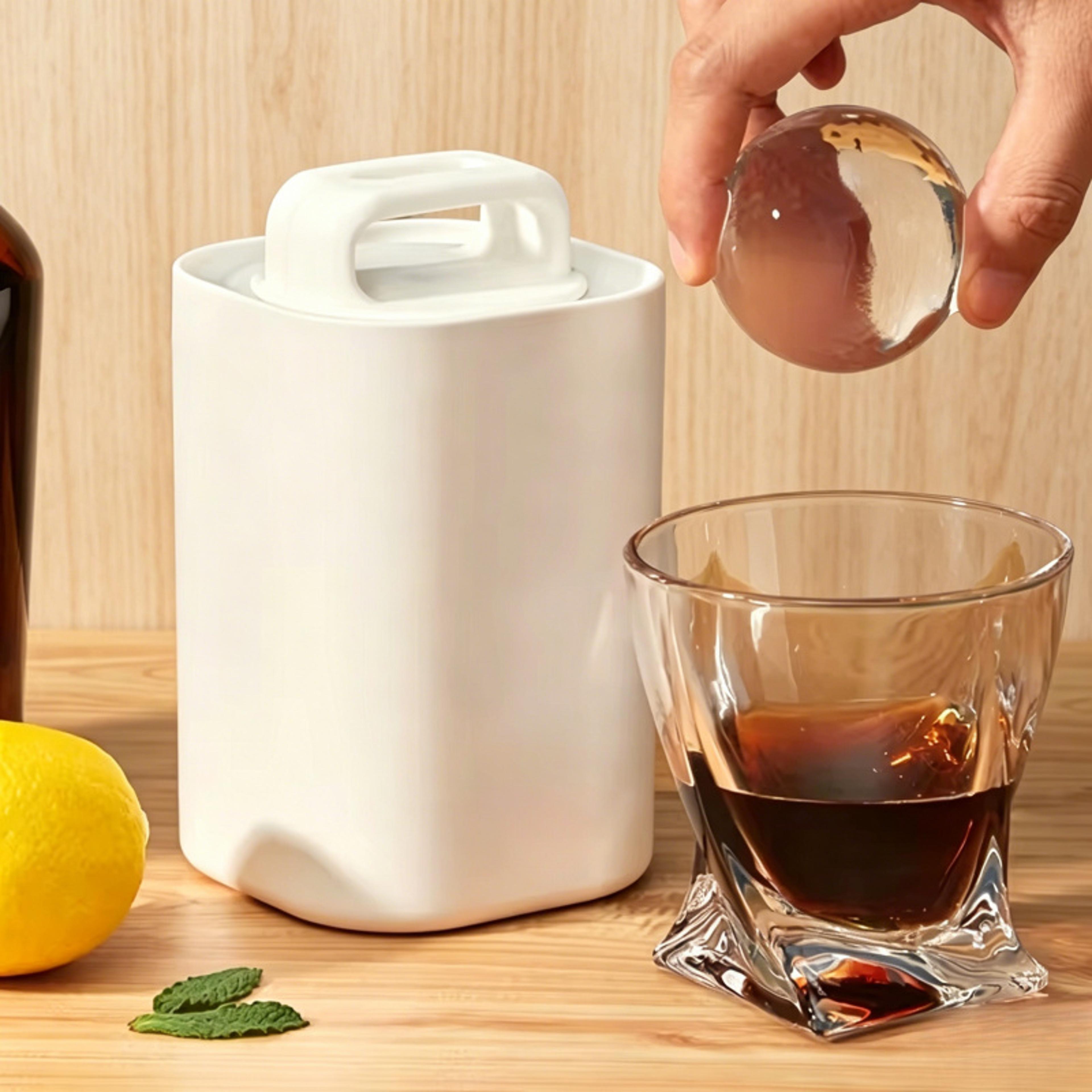 crystal clear whiskey ice ball mold large reusable ice sphere maker for premium chilled drinks