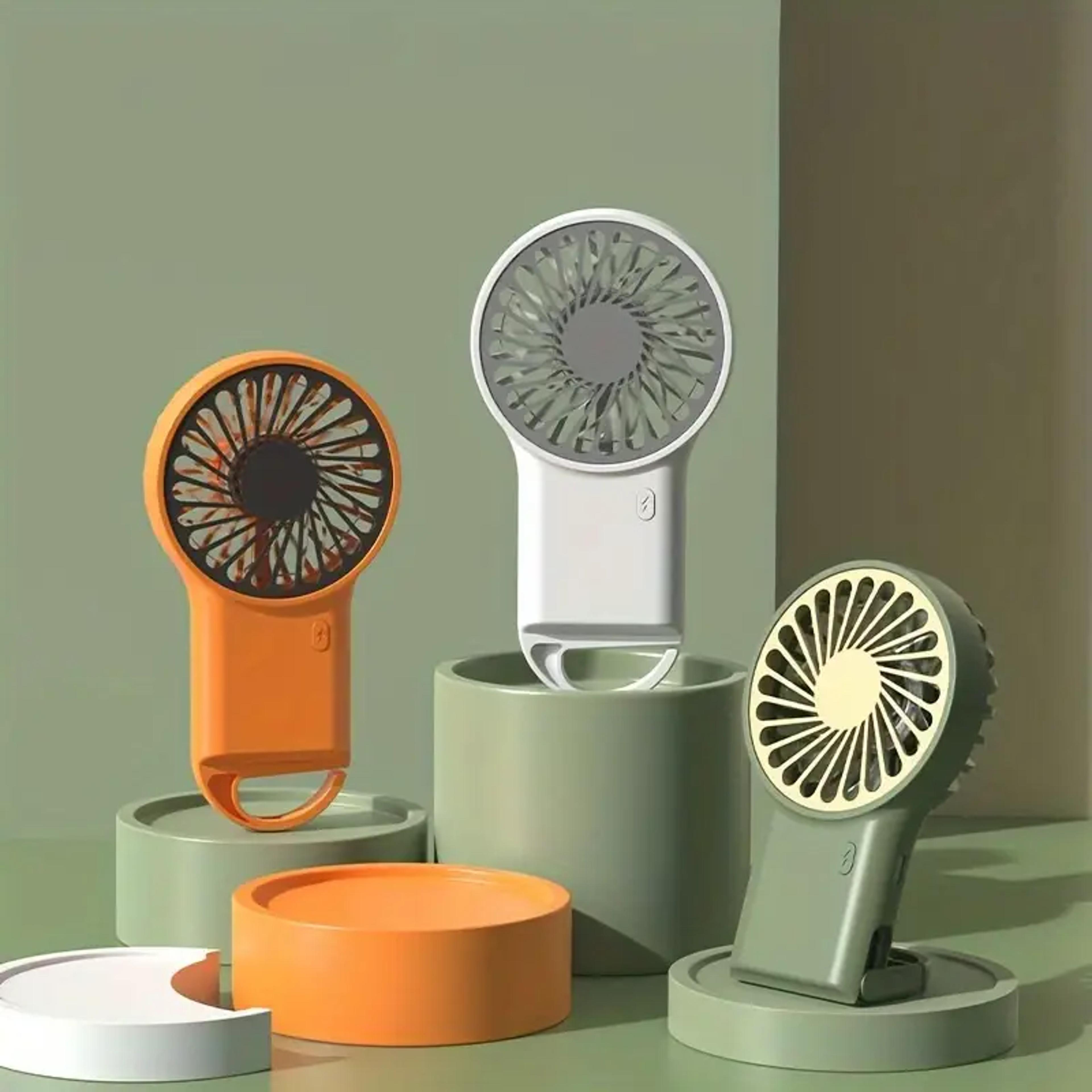 portable mini fan usb rechargeable handheld & foldable desk fan