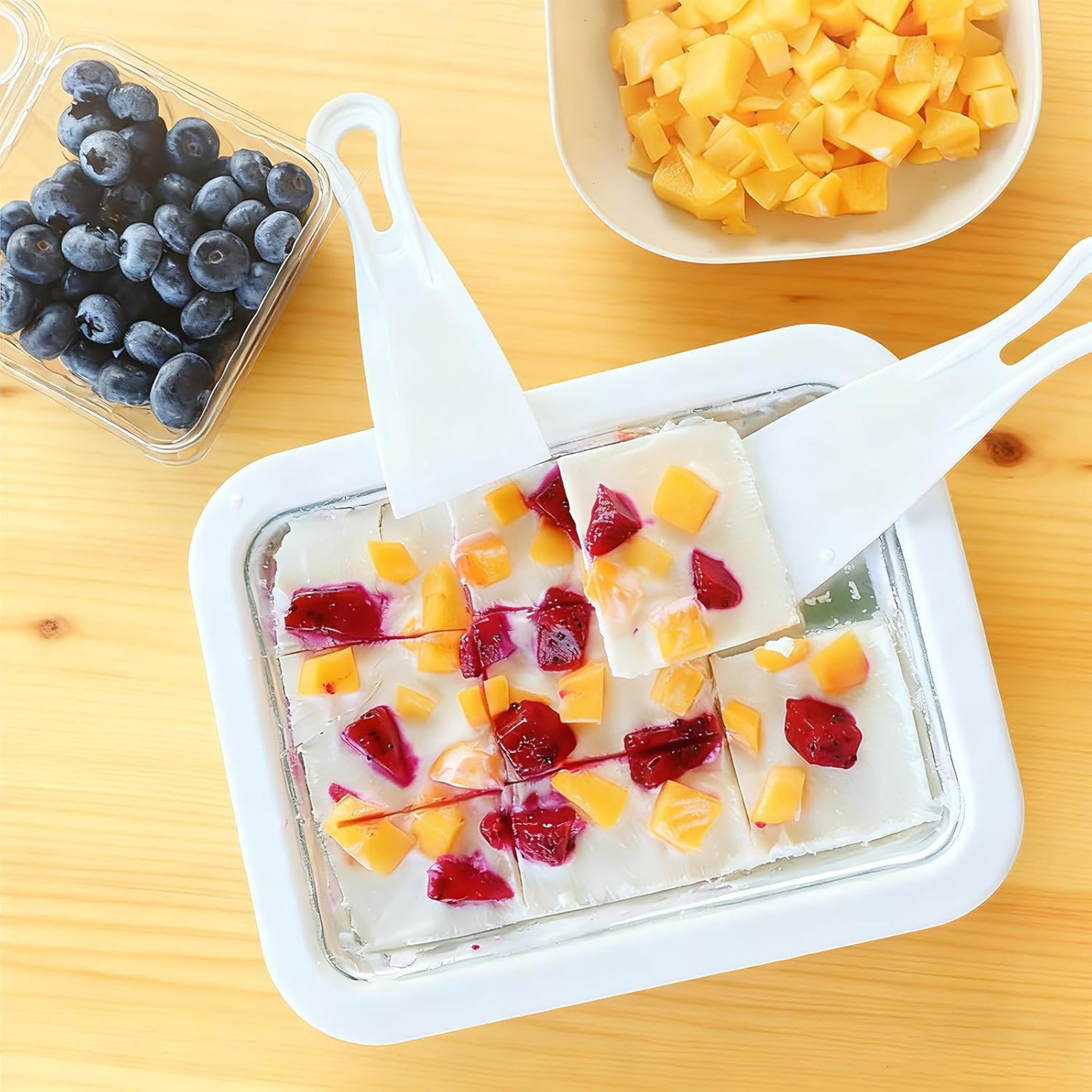 ice cream roll maker pan with scrapers diy frozen dessert plate