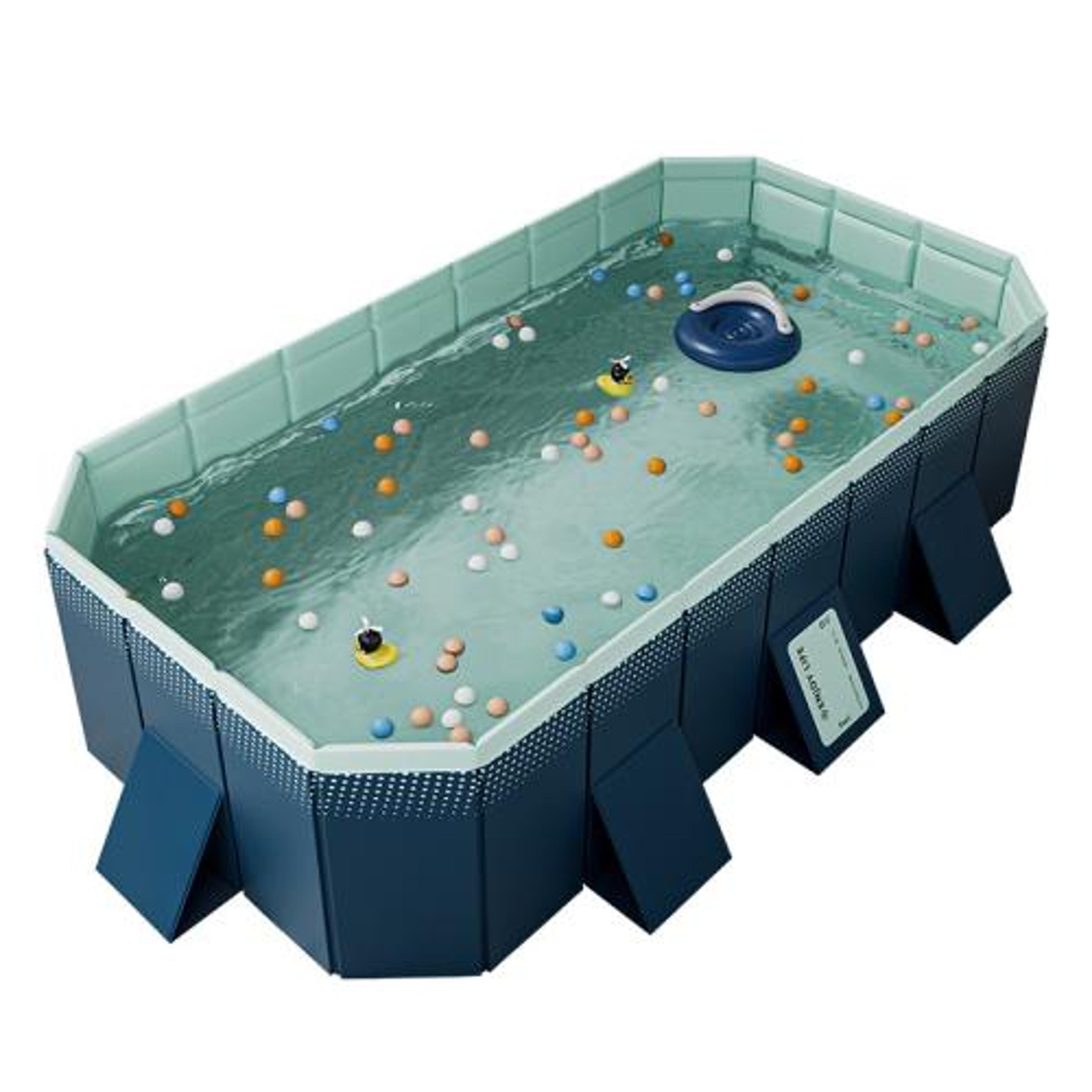 foldable rectangular family swimming pool non inflatable above ground portable backyard pool