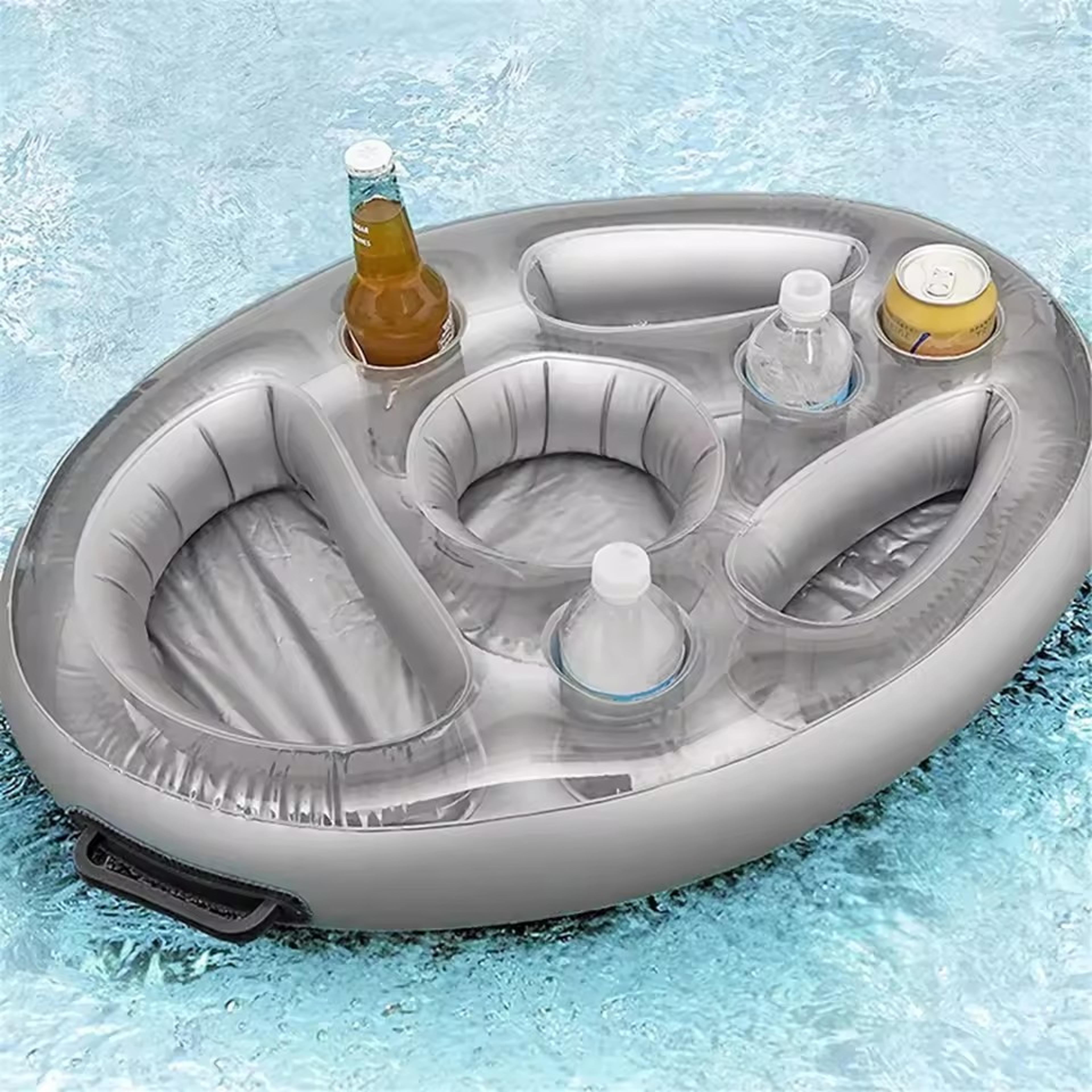 inflatable pool drink holder float tray beer cooler beach cup holder