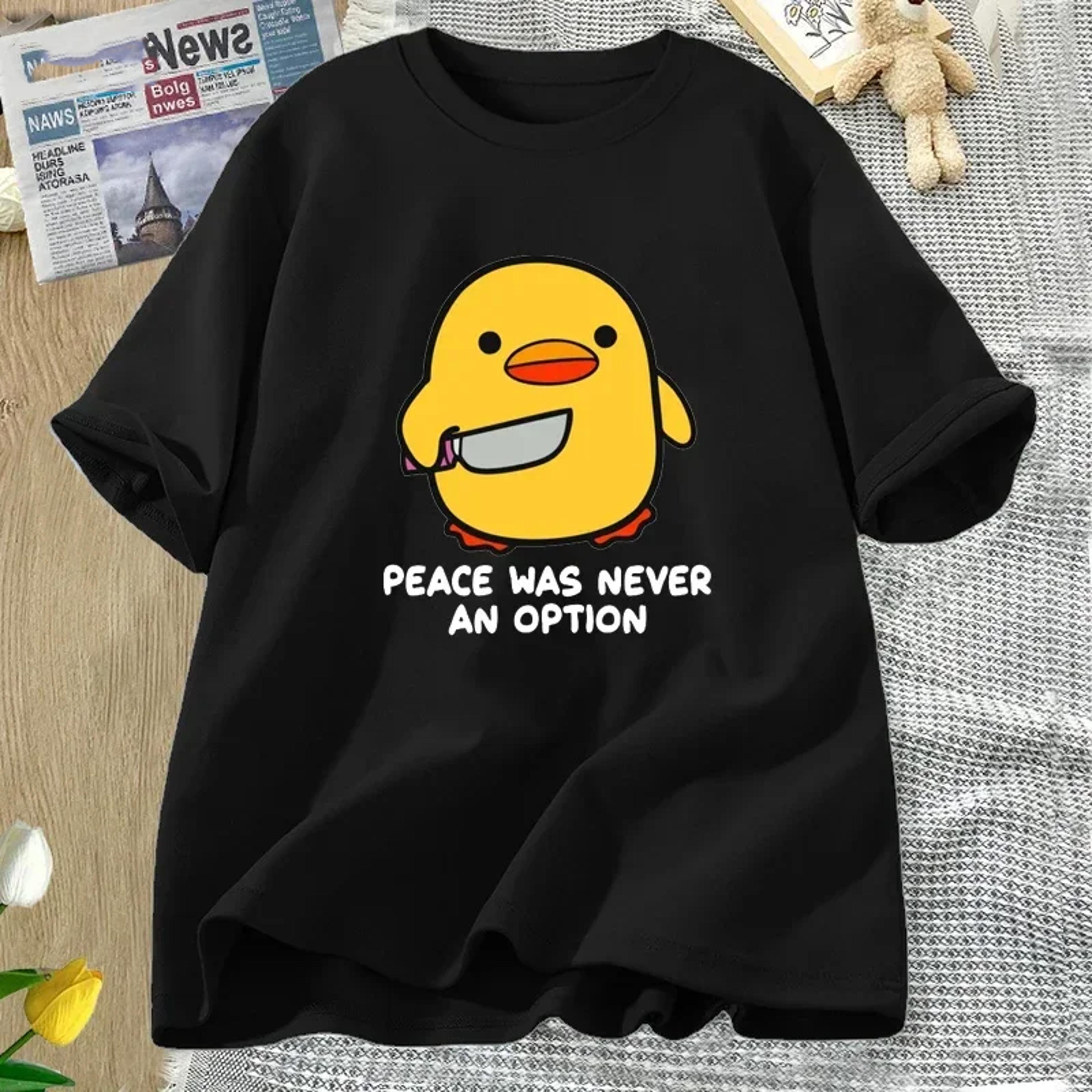 peace was never an option funny goose graphic t shirt cute casual summer tee for women
