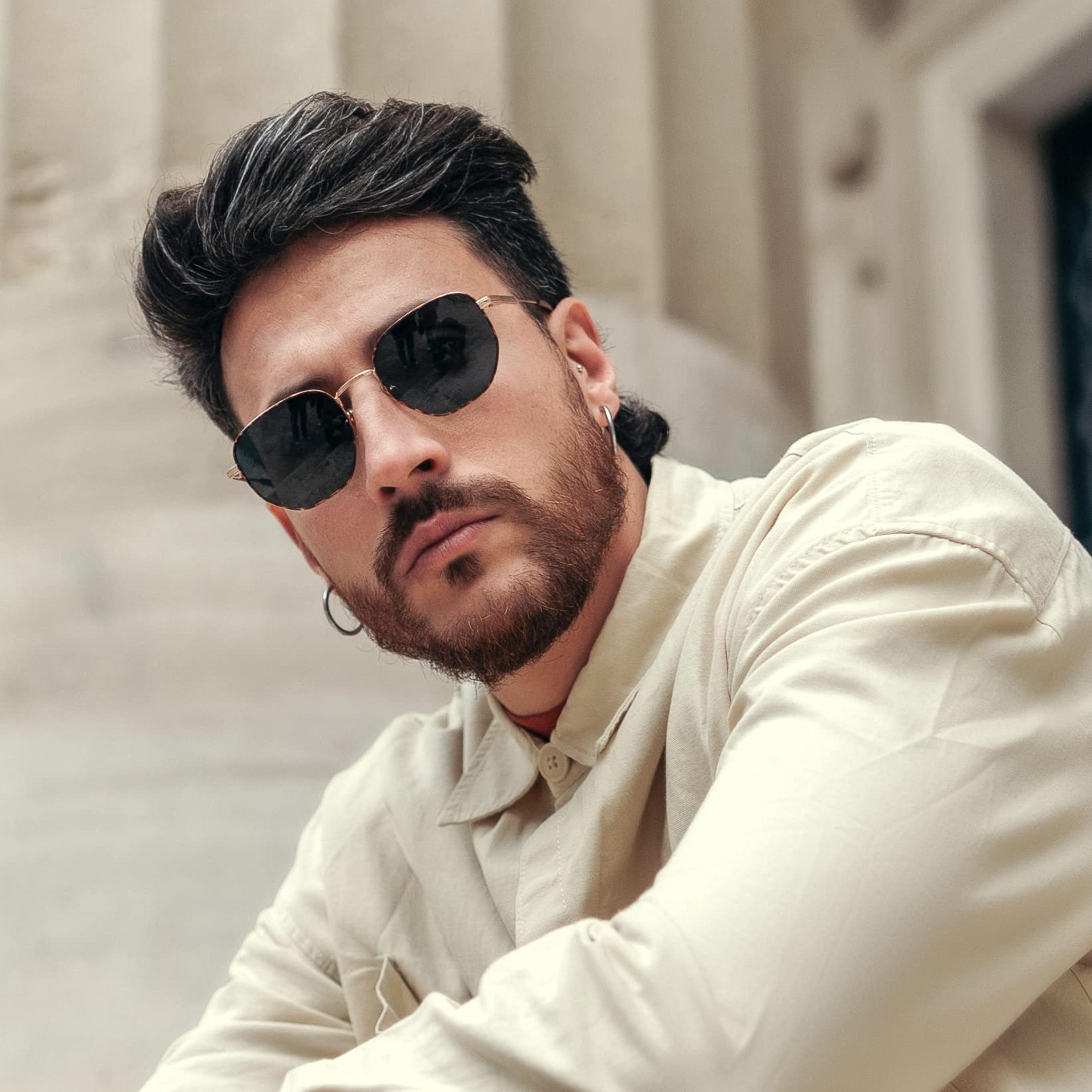 hexagon polarized sunglasses for men & women uv protection retro metal shades