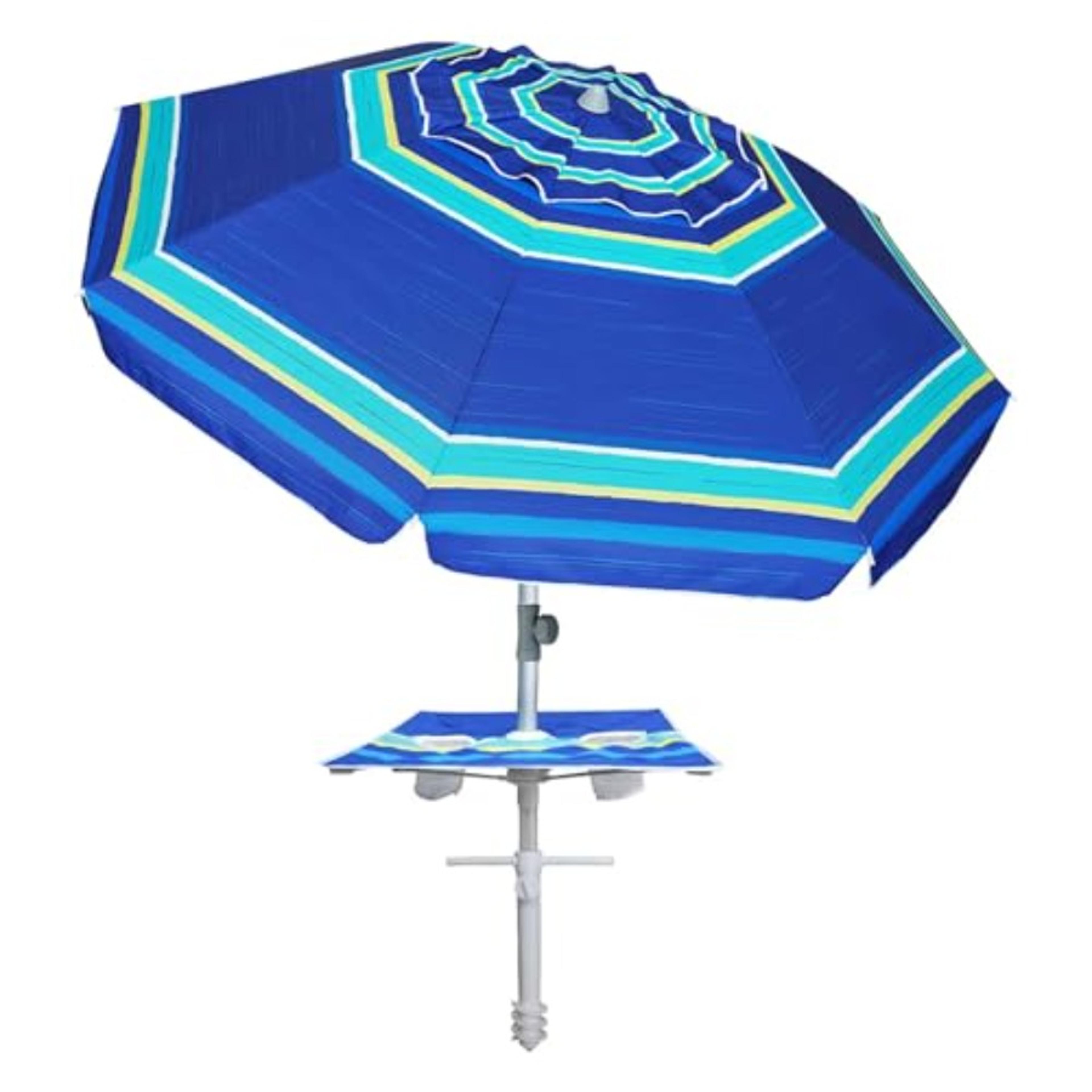 coastal guard upf beach umbrella with sand anchor & high wind protection