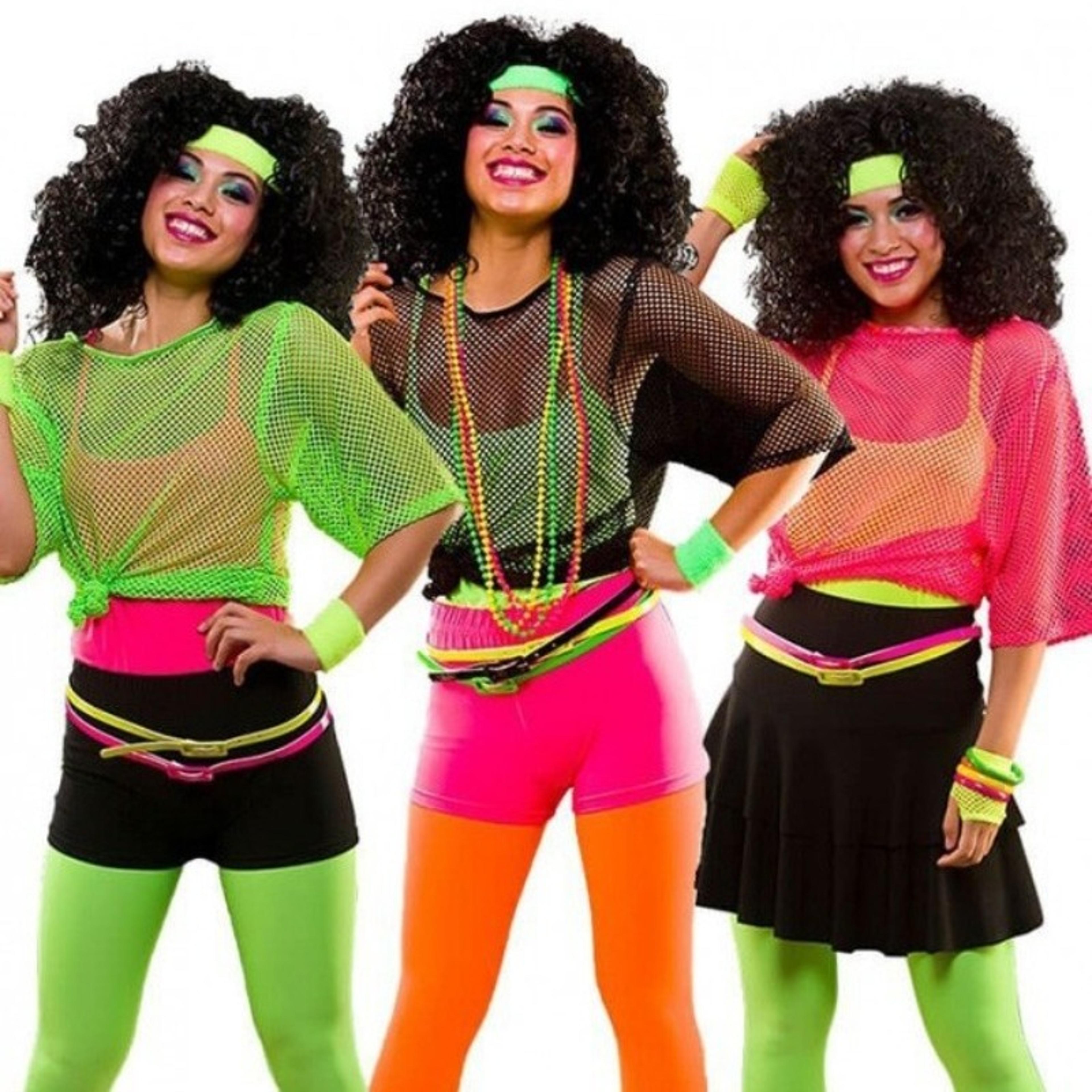 retro neon fishnet party top for women costume dance shirts