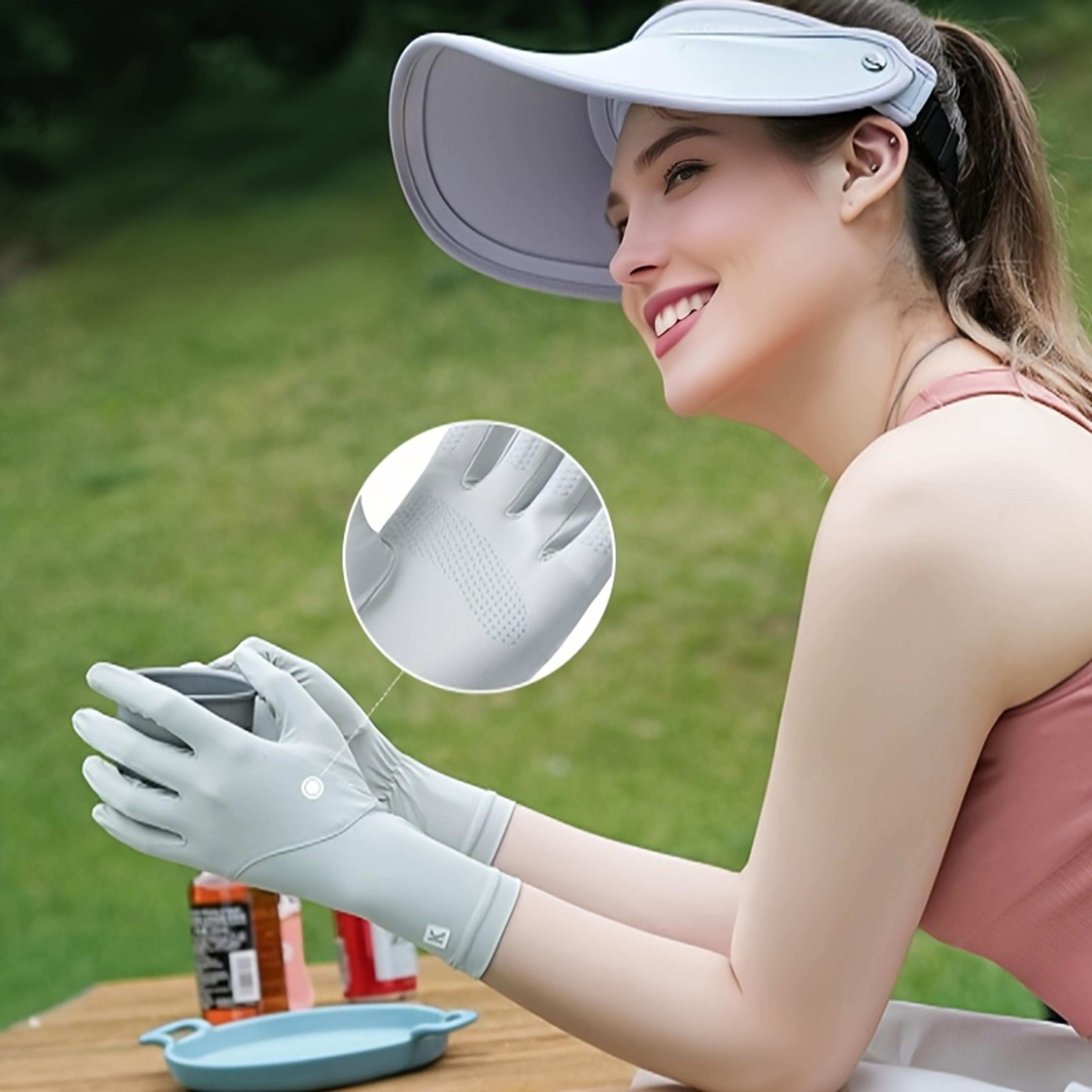 ice silk protection driving gloves for women with non slip grip