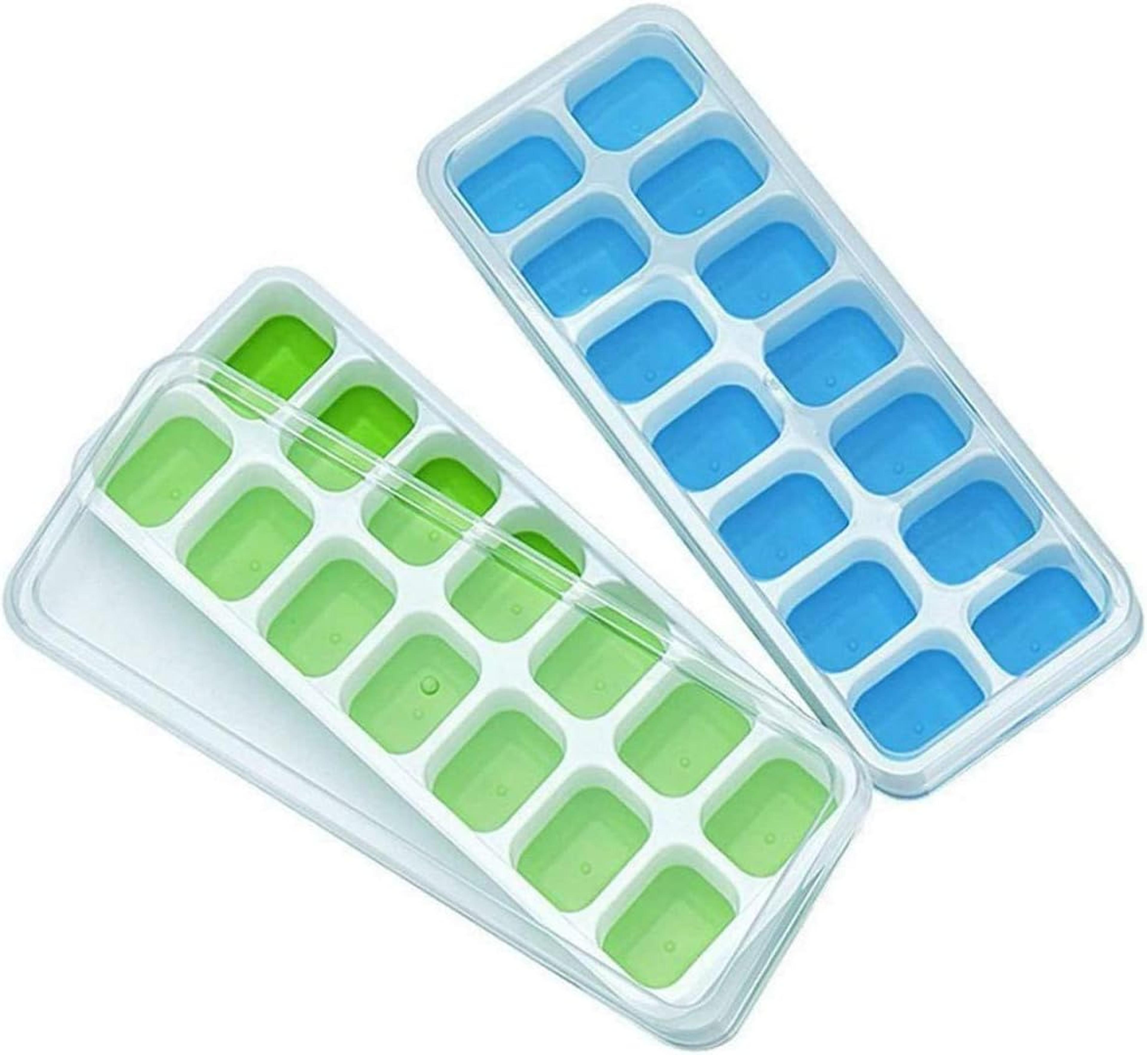 easy release silicone ice cube tray with lid cube ice mold for cocktails, whiskey & cold drinks