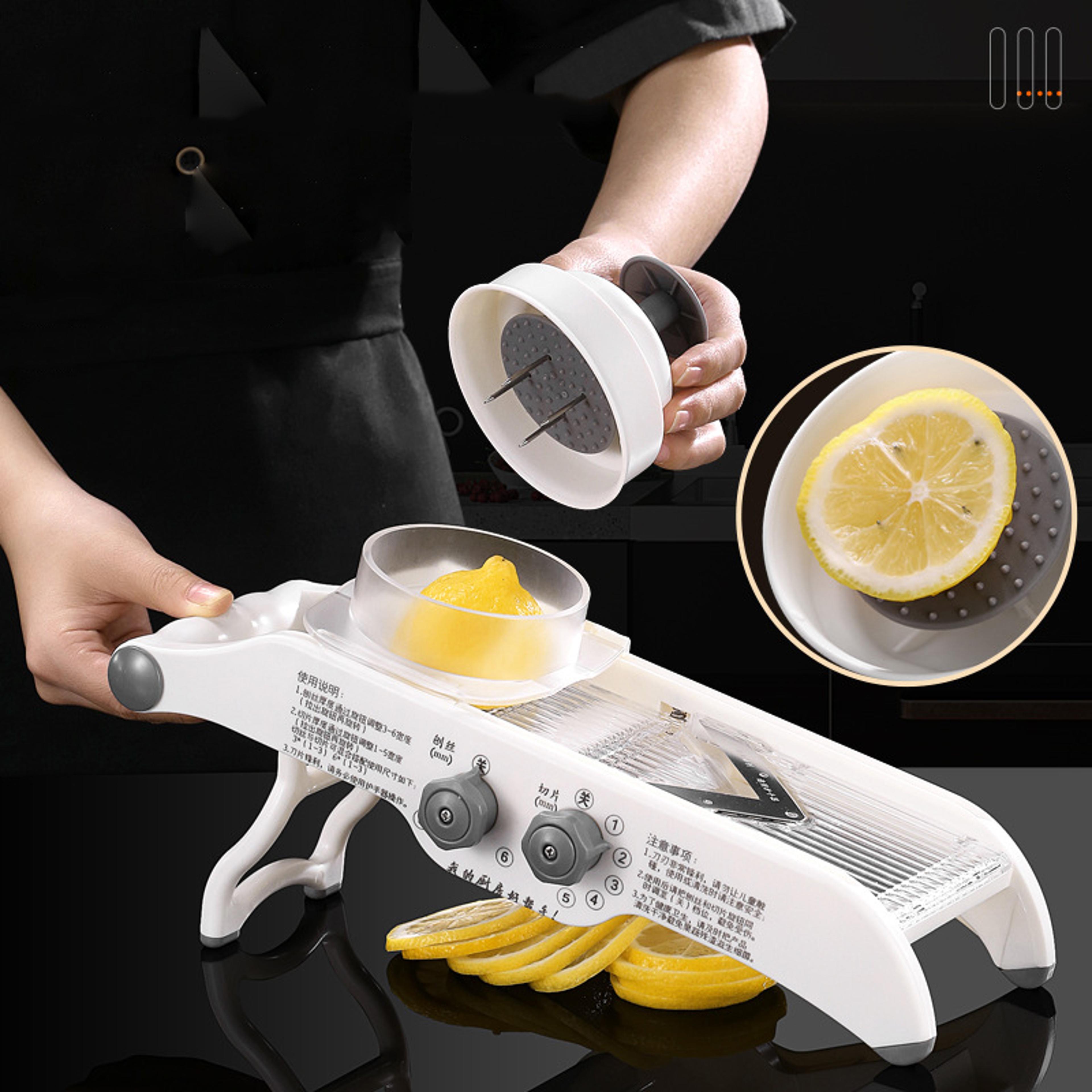 adjustable mandoline vegetable slicer basket for perfect fruit & vegetable cuts