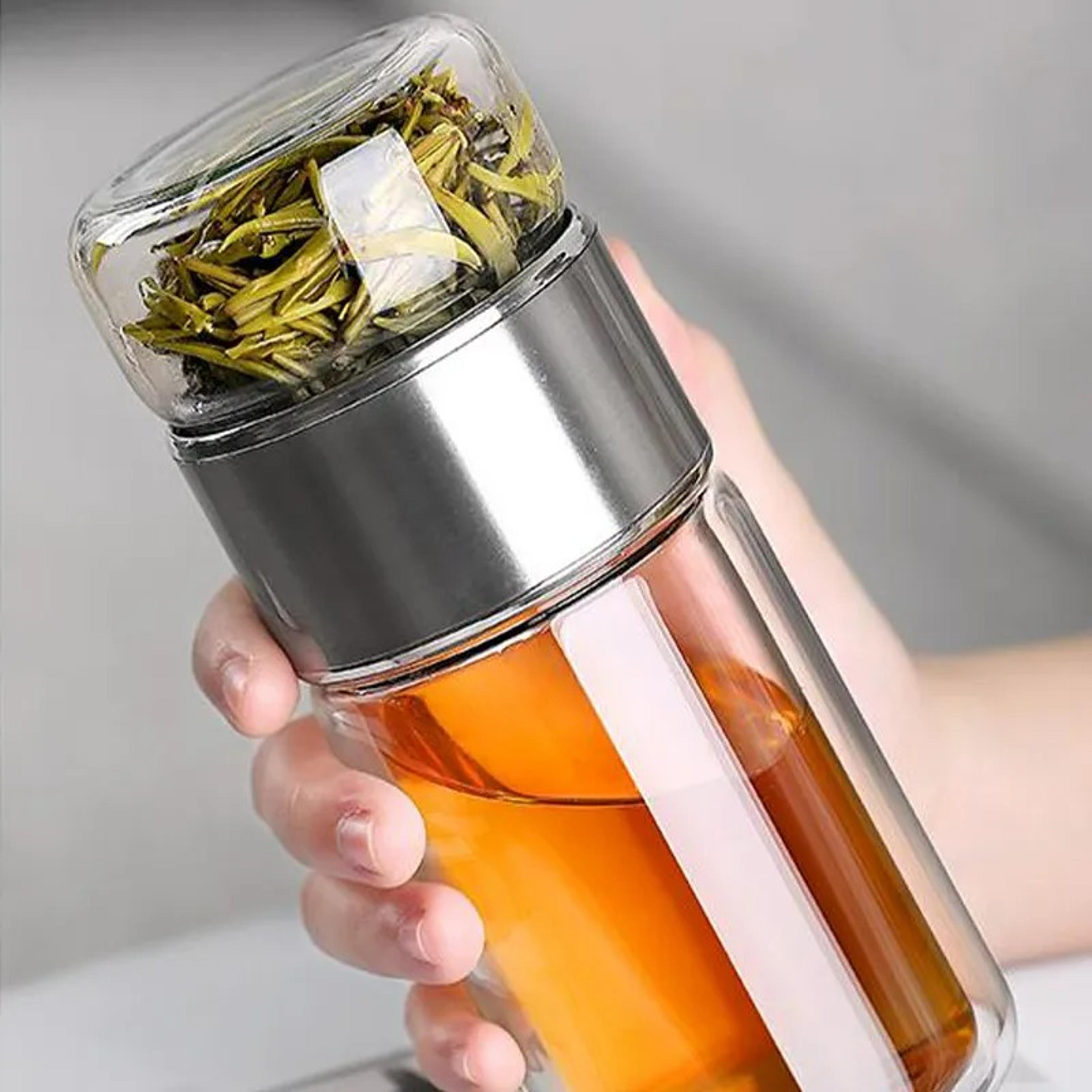 pureleaf double wall glass tea infuser bottle