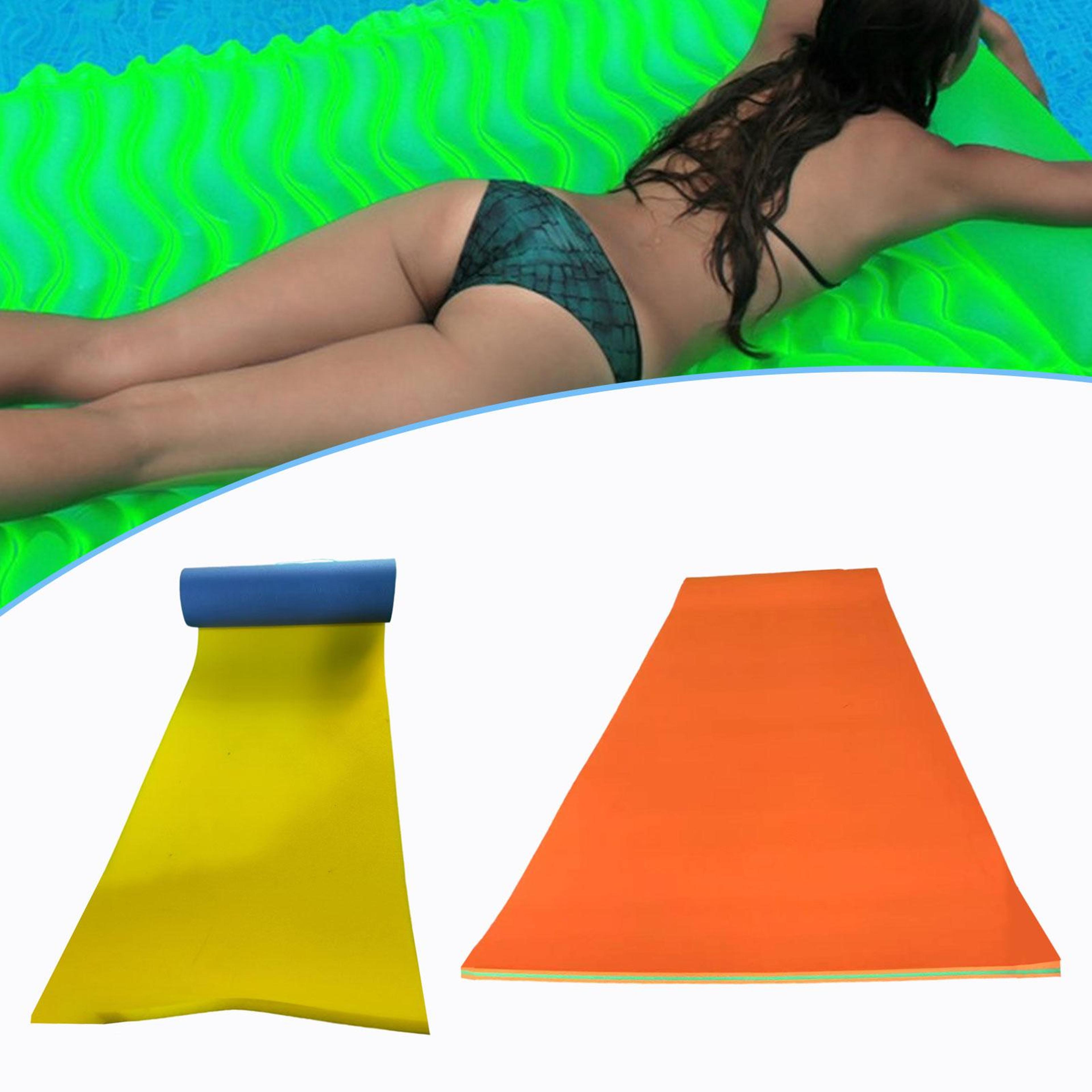 floating water mat roll up foam pool float non slip pool & lake lounger pad