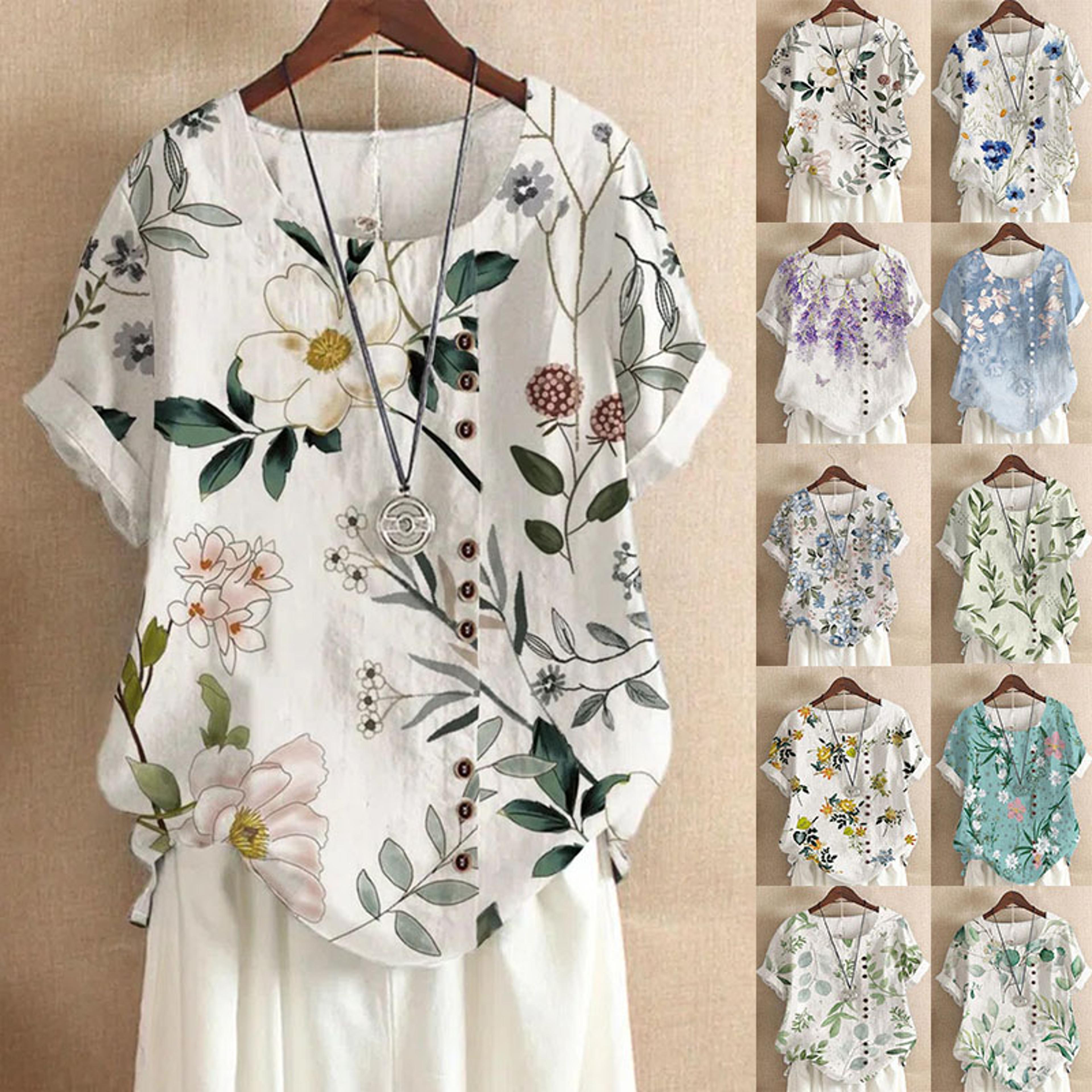 retro breeze printed beach shirt for women
