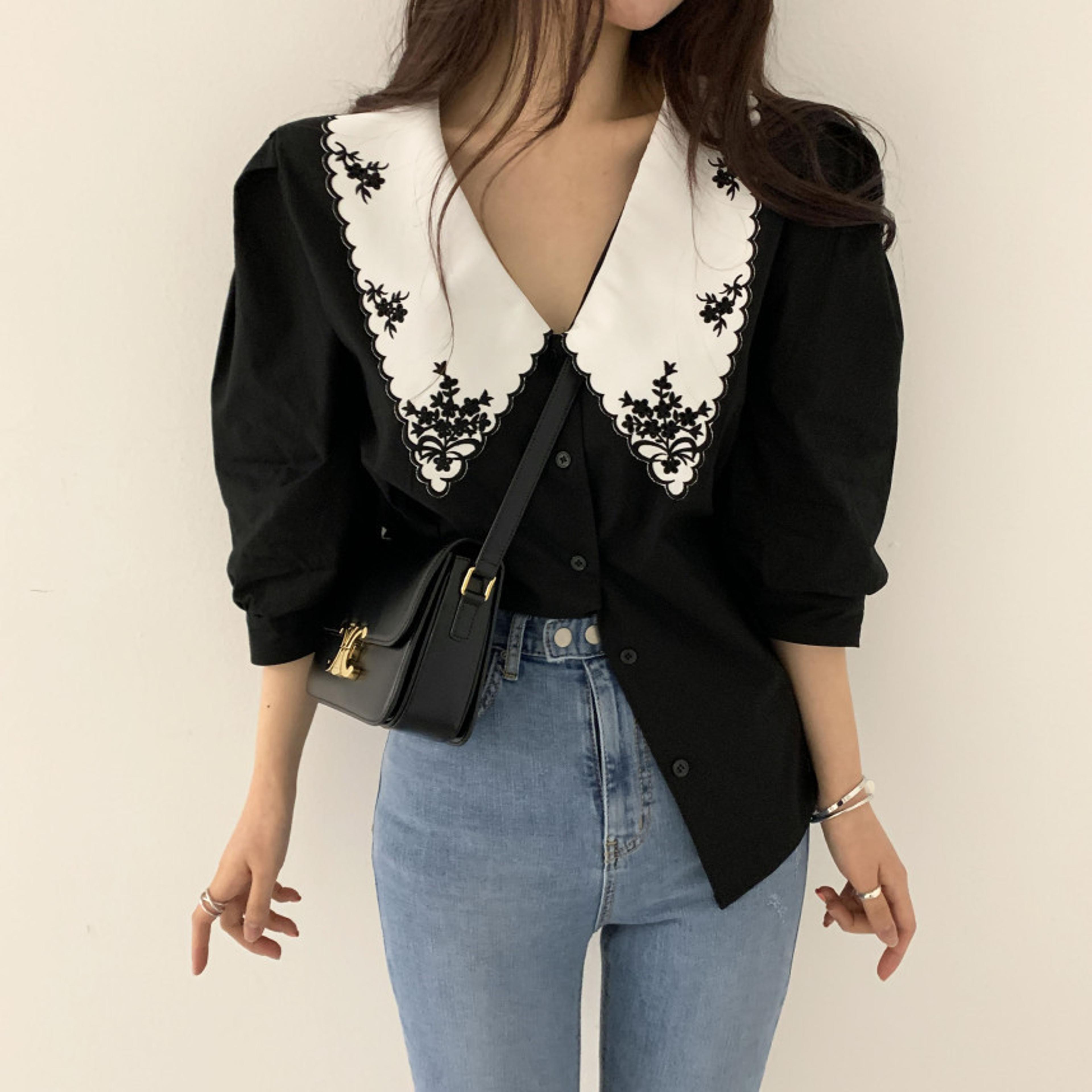 retro breeze summer blouse for women loose fit office casual top