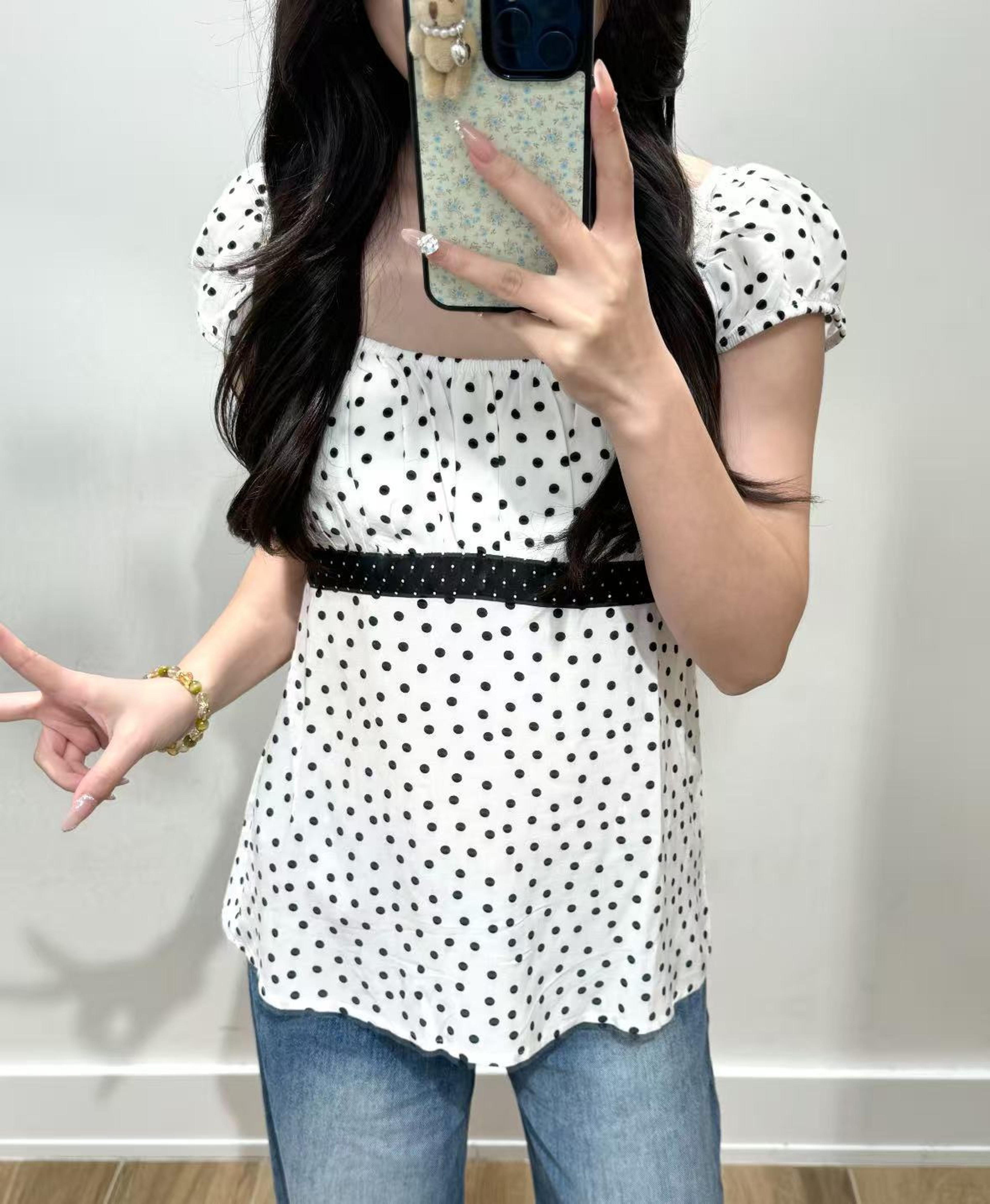 floral lace up backless top vintage square neck summer blouse for women