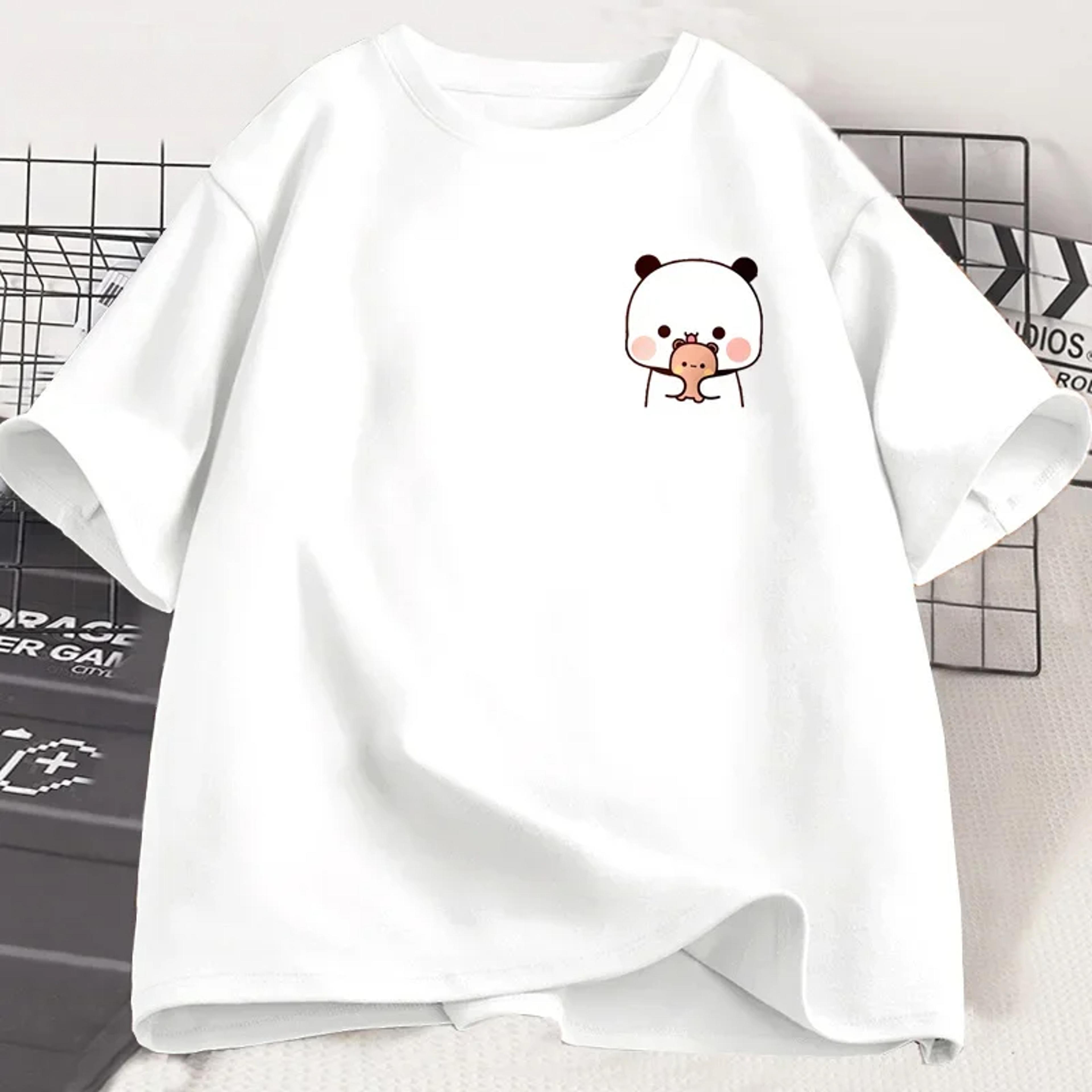 bubu dudu panda bear couple t shirt cute kawaii matching graphic tee for couples