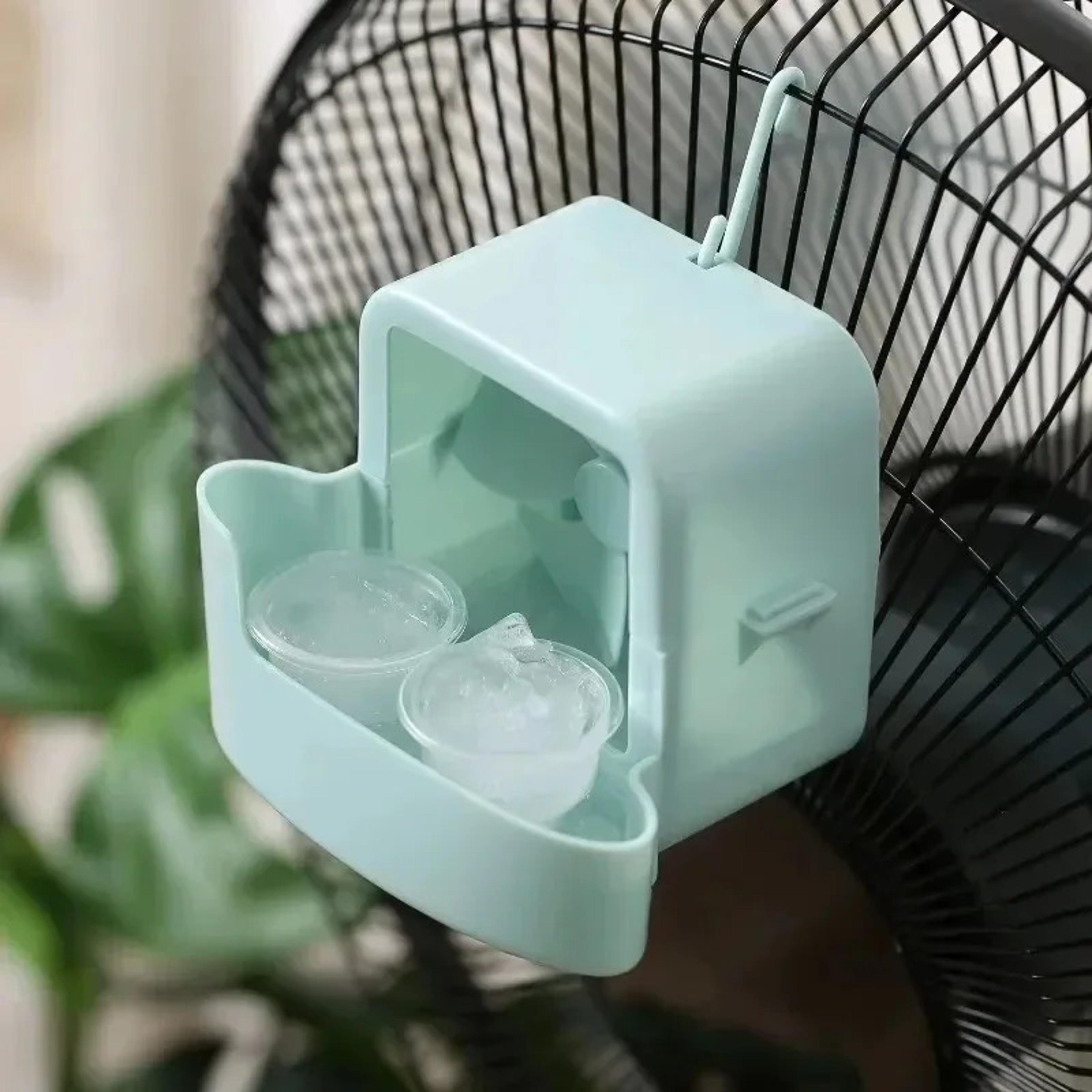 hanging fan cooler with ice cups portable fan cooling attachment