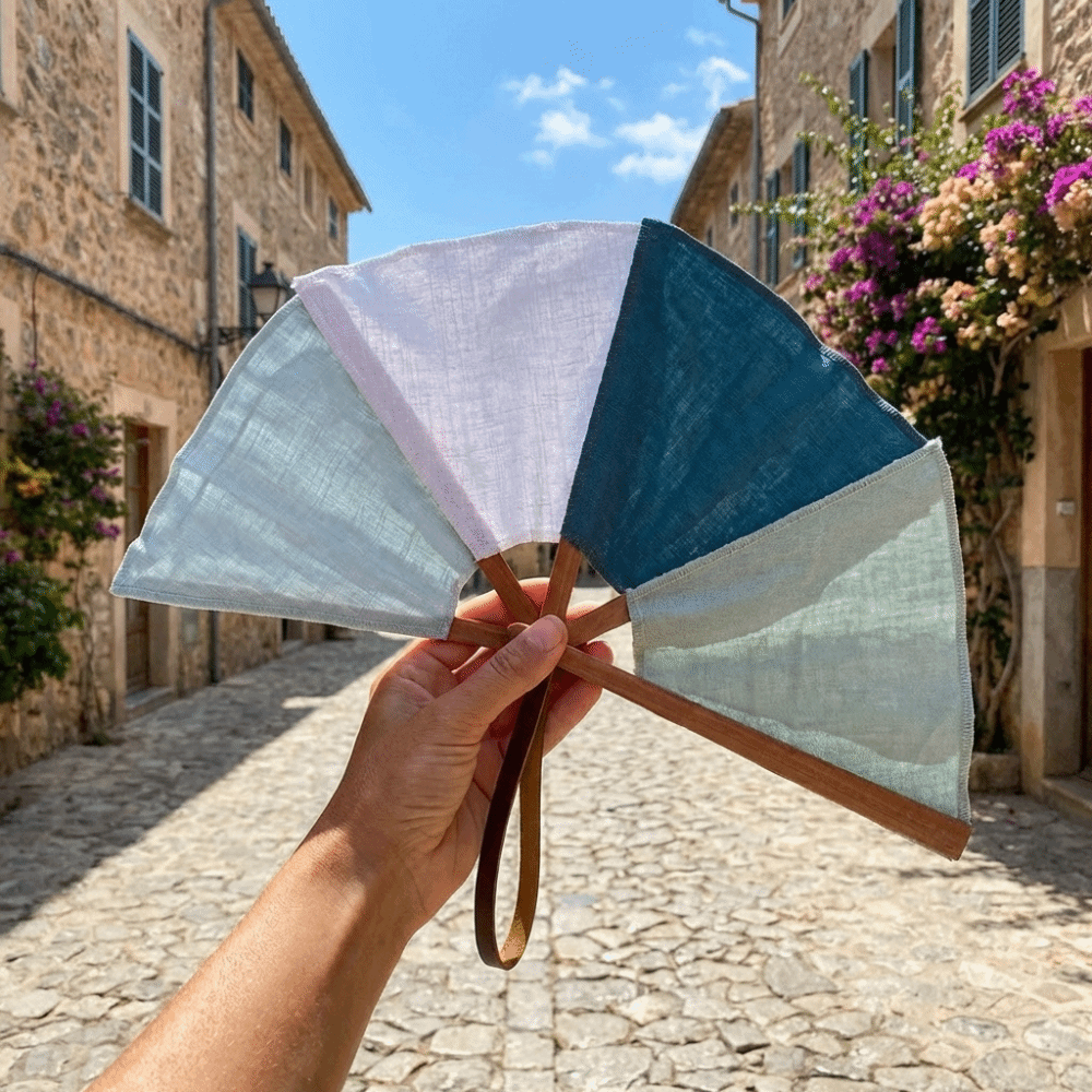 vintage embroidered spanish folding fan for elegant cooling & decorative display