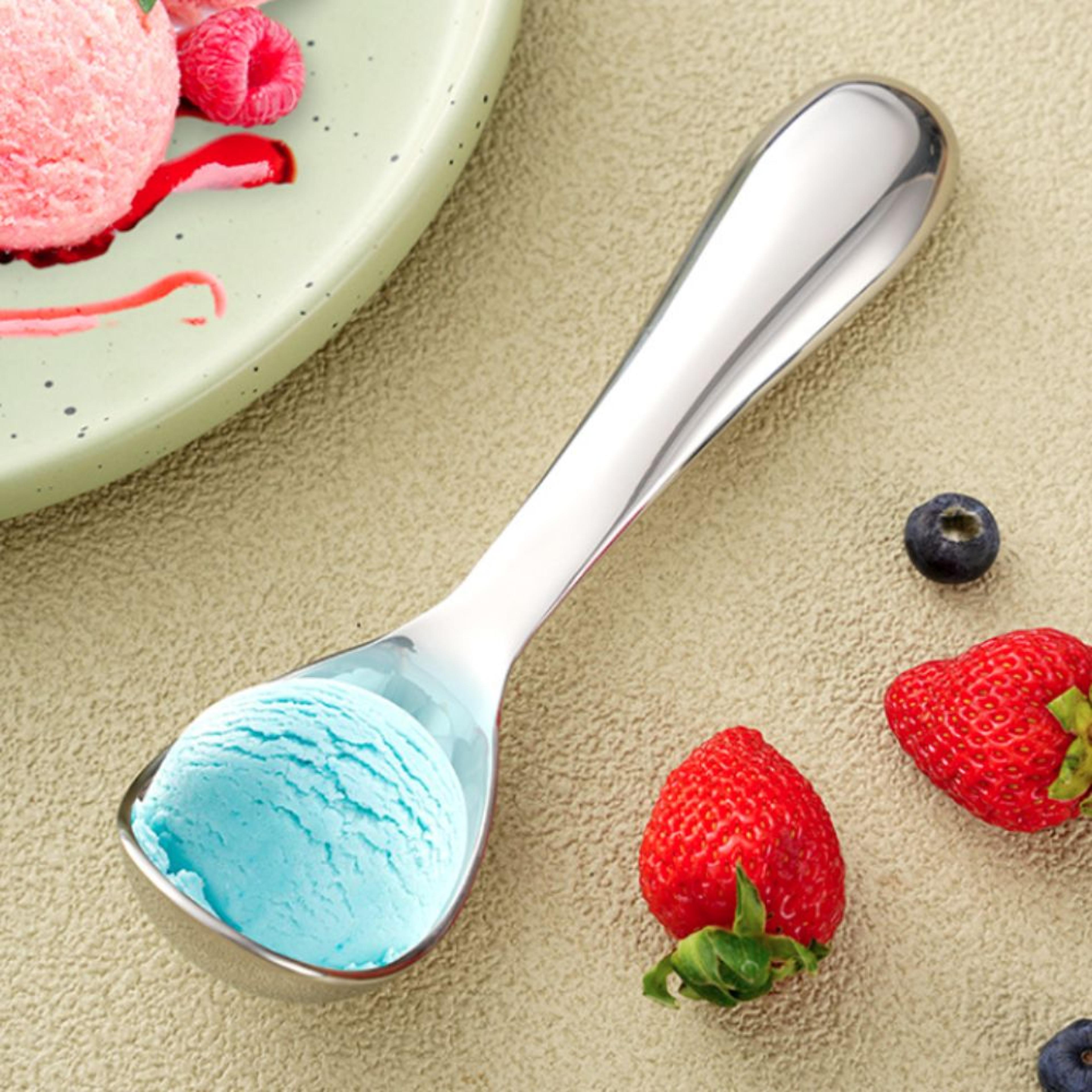 self warming stainless steel ice cream scoop & watermelon baller