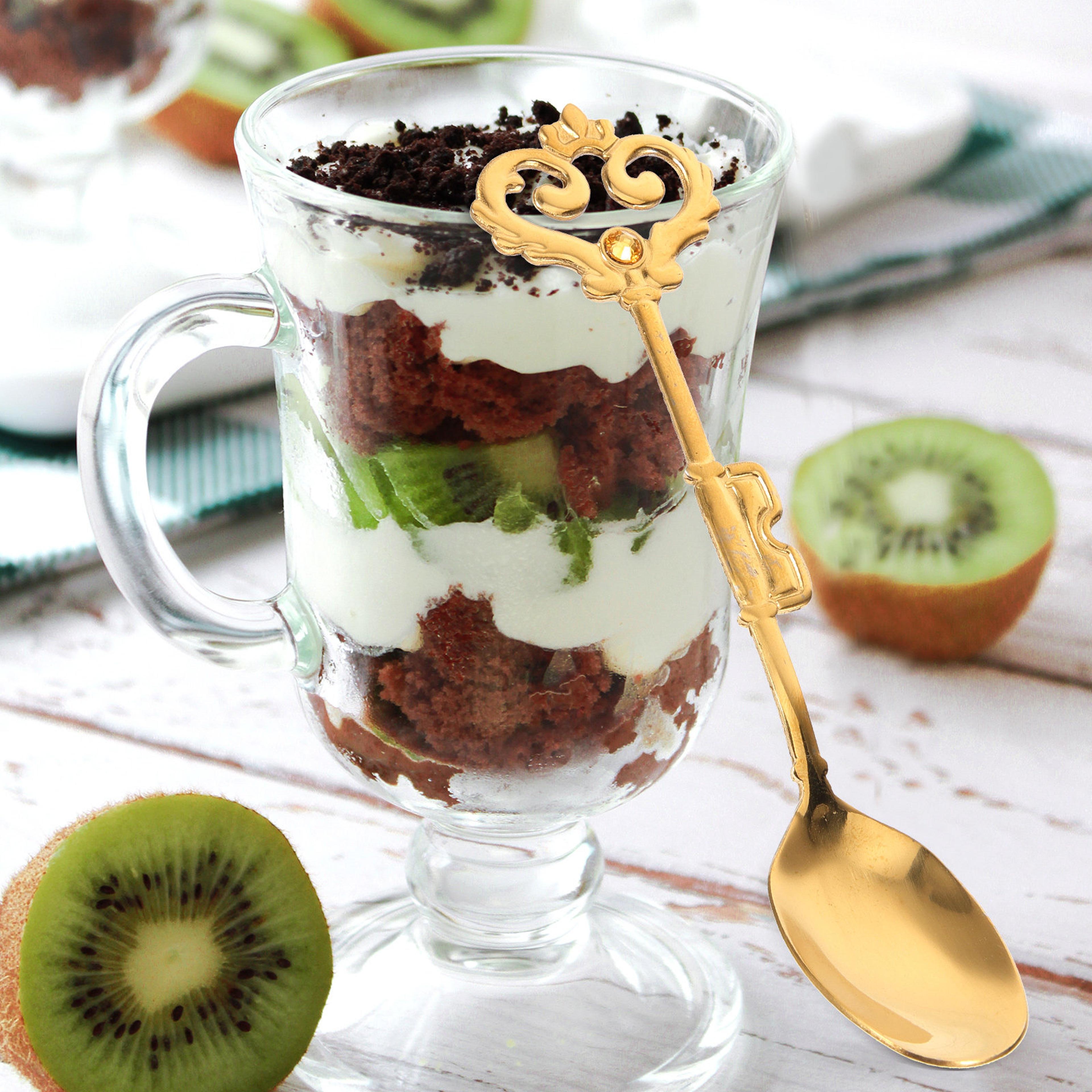 smooth edge stainless steel ice cream spoon for desserts, coffee & everyday serving