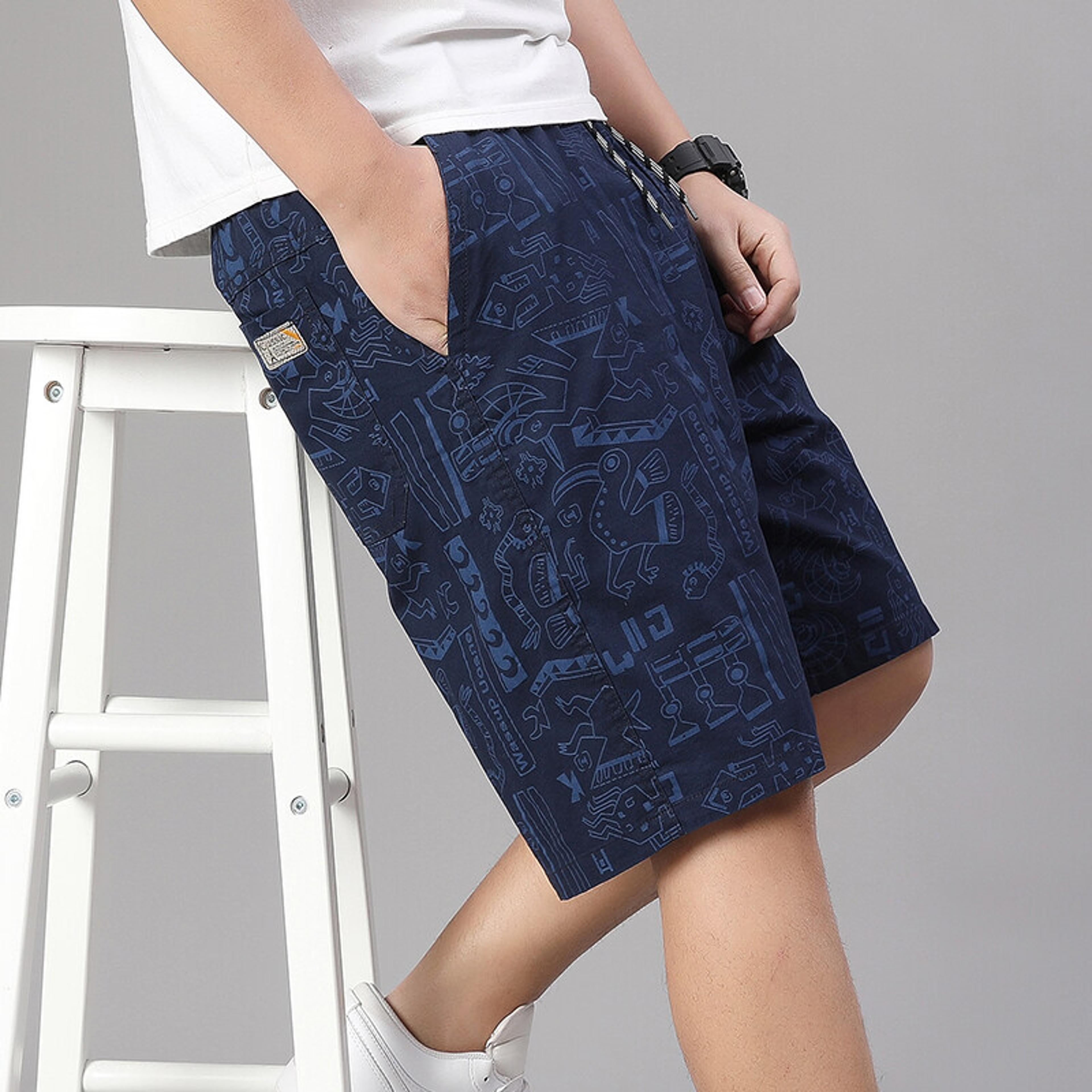 mens relaxed fit cotton beach shorts with elastic waist lightweight casual summer short