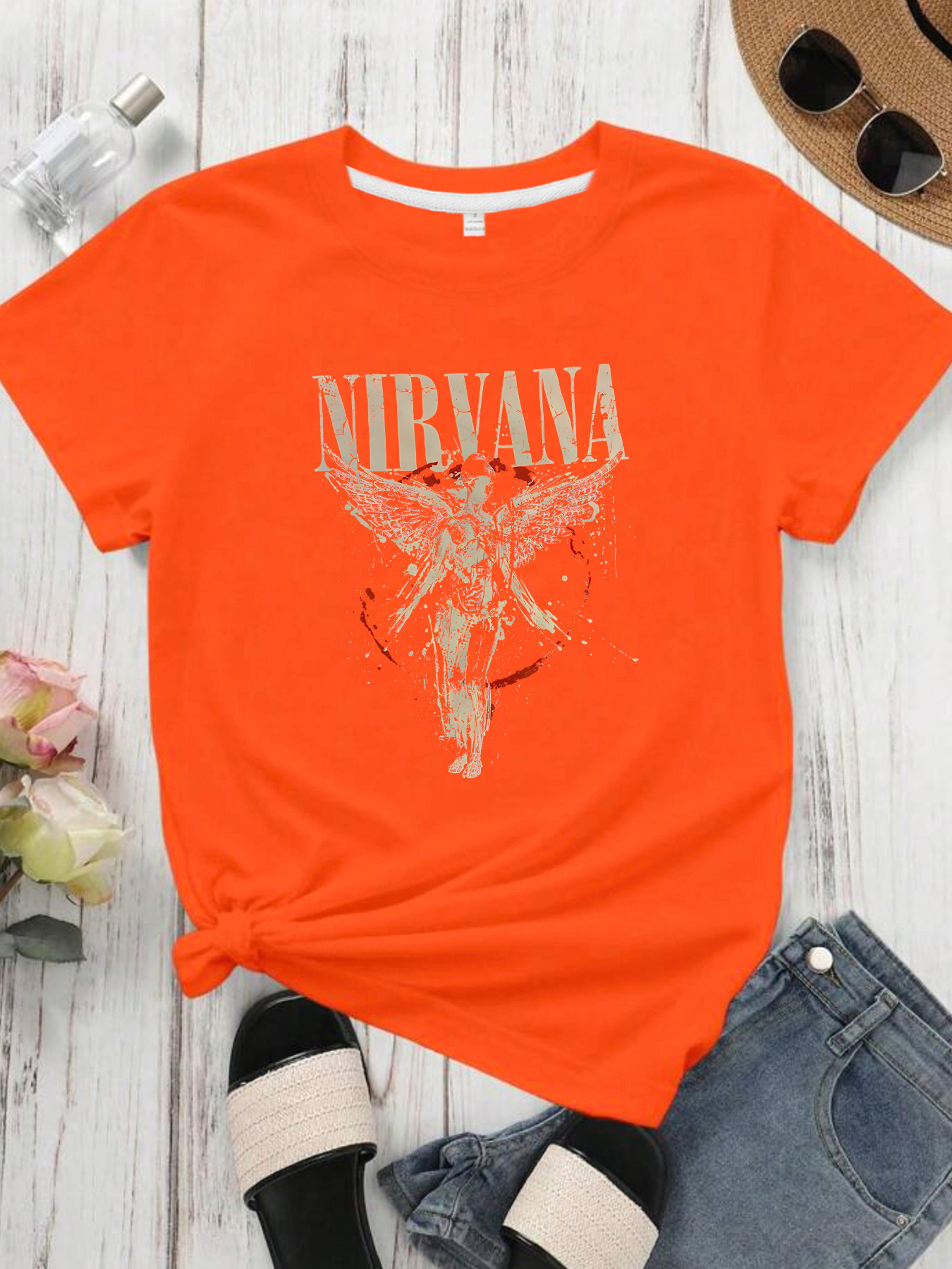 angel wings graphic women's casual t shirt soft stretch short sleeve tee