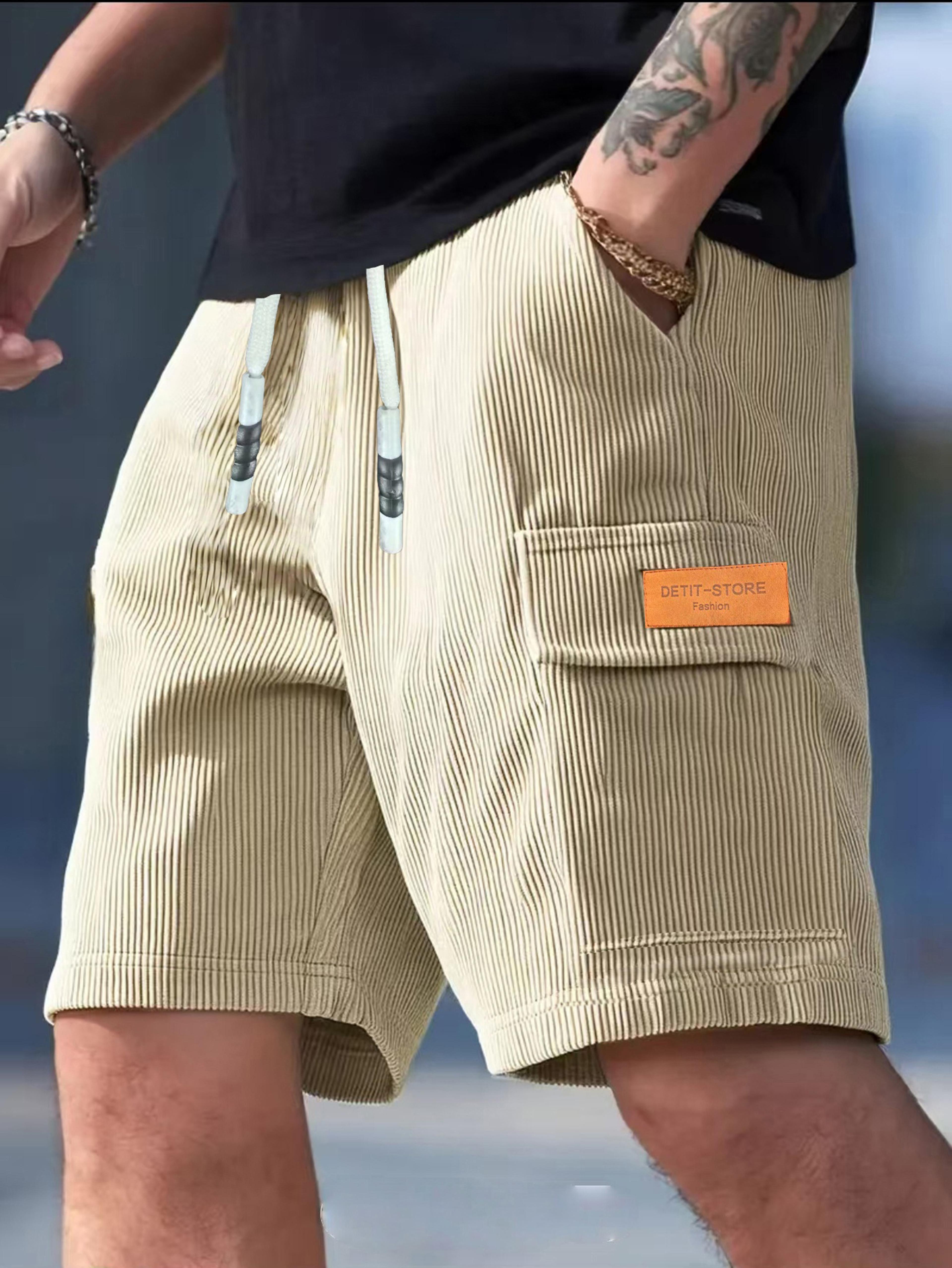 textured corduroy mens casual shorts breathable beach shorts for everyday wear & sports