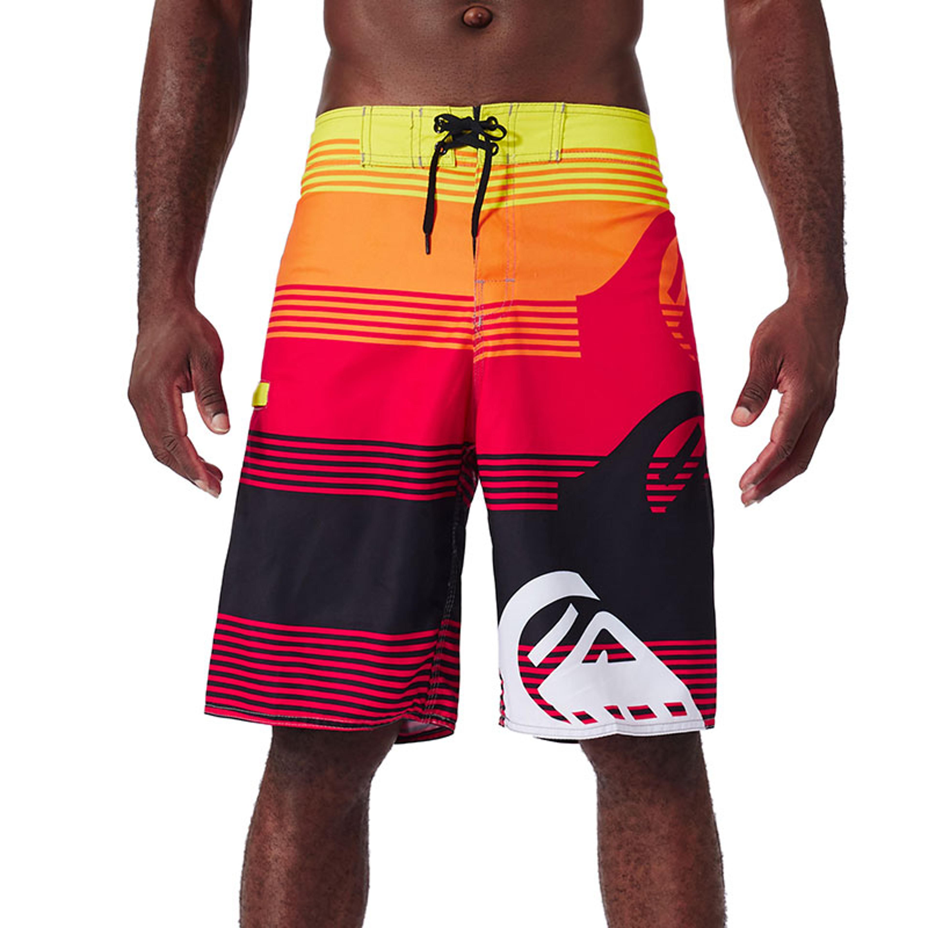 quick dry mens swim trunks beach shorts with tropical print for surf, swimming & summer vacations