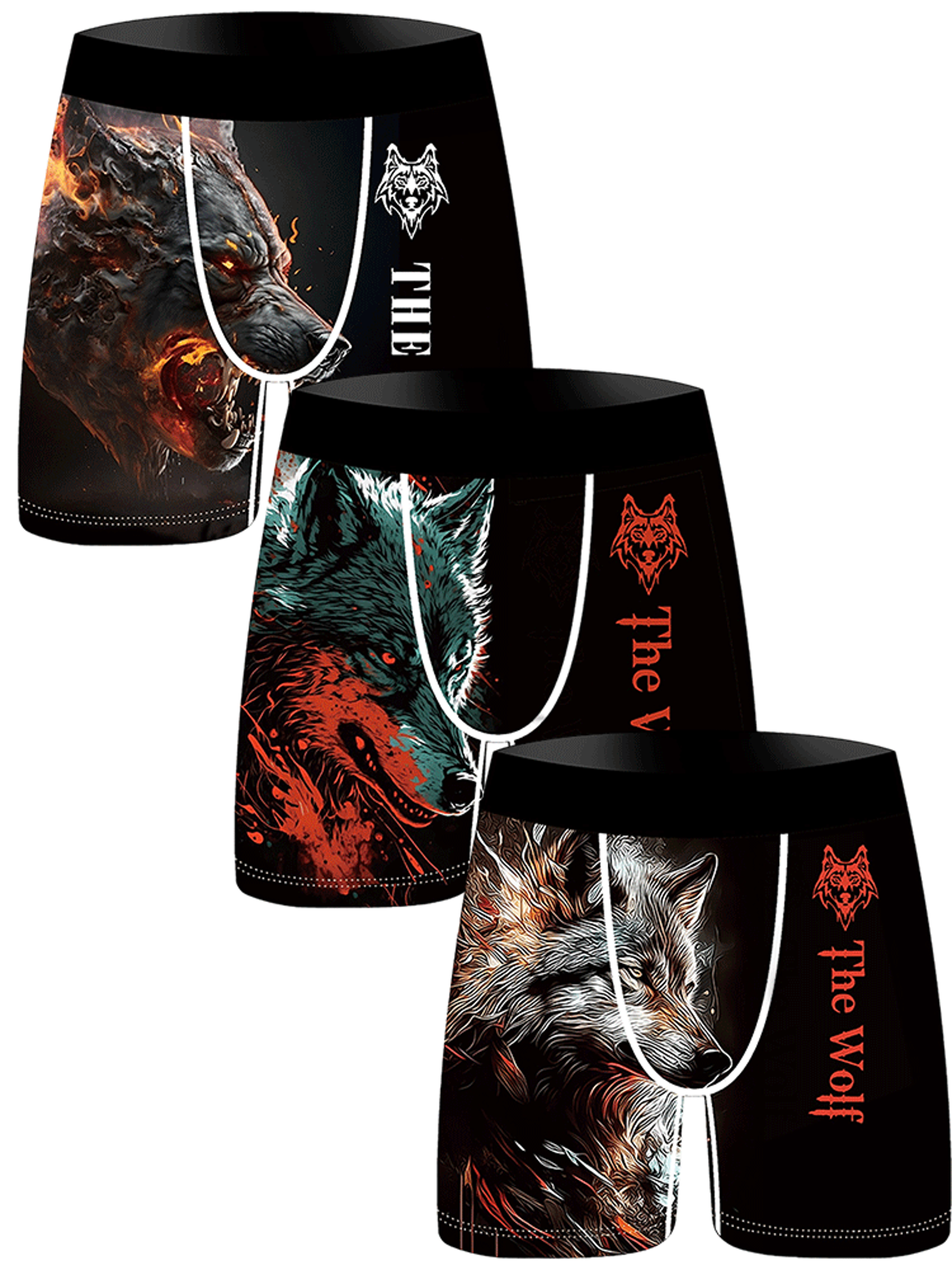 wild spirit lion & wolf mens boxer briefs breathable printed underwear