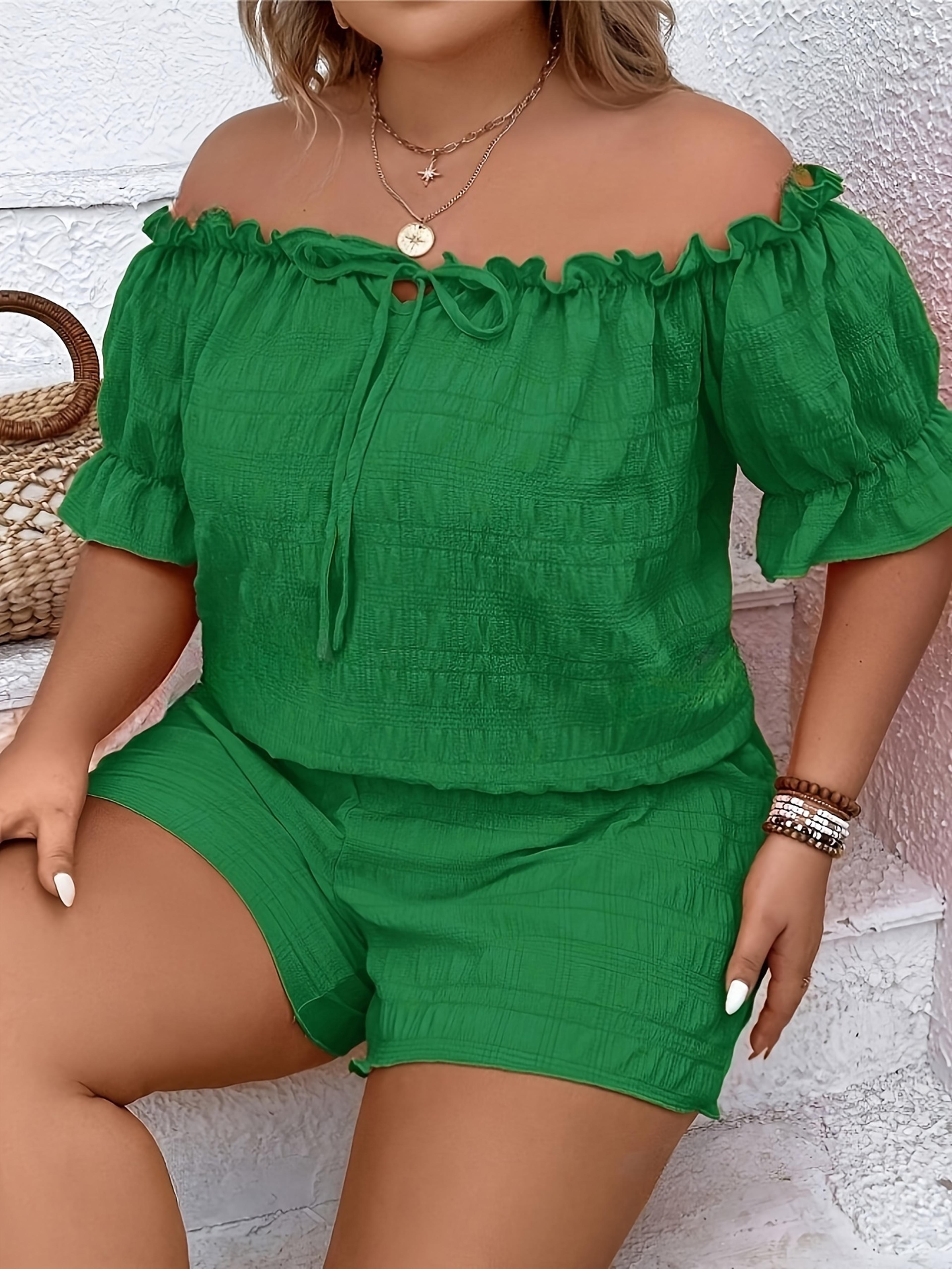 elegant set for women off shoulder summer vacation outfit with shorts