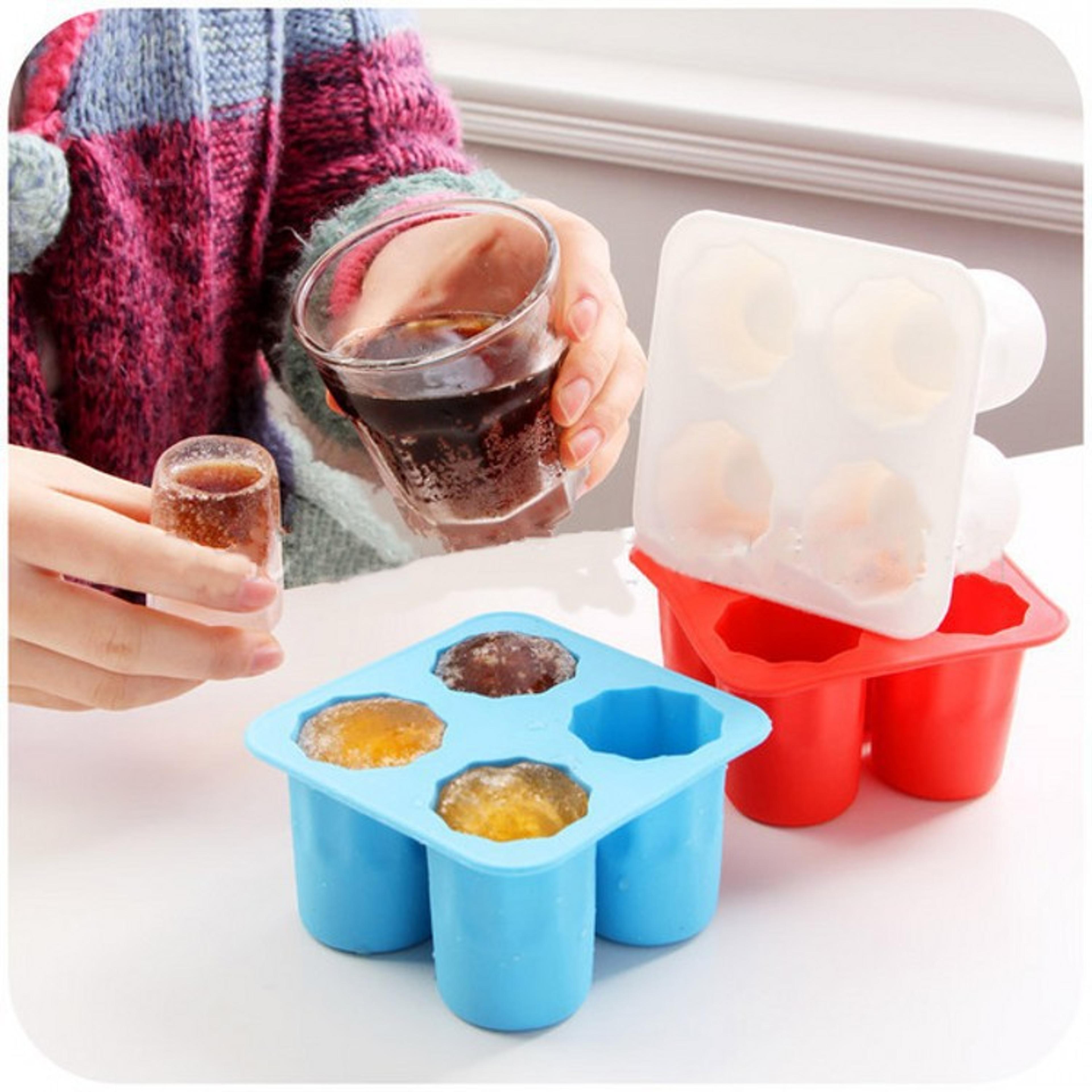 cavity silicone ice shot glass mold reusable whiskey ice shot glass maker for cocktails and parties