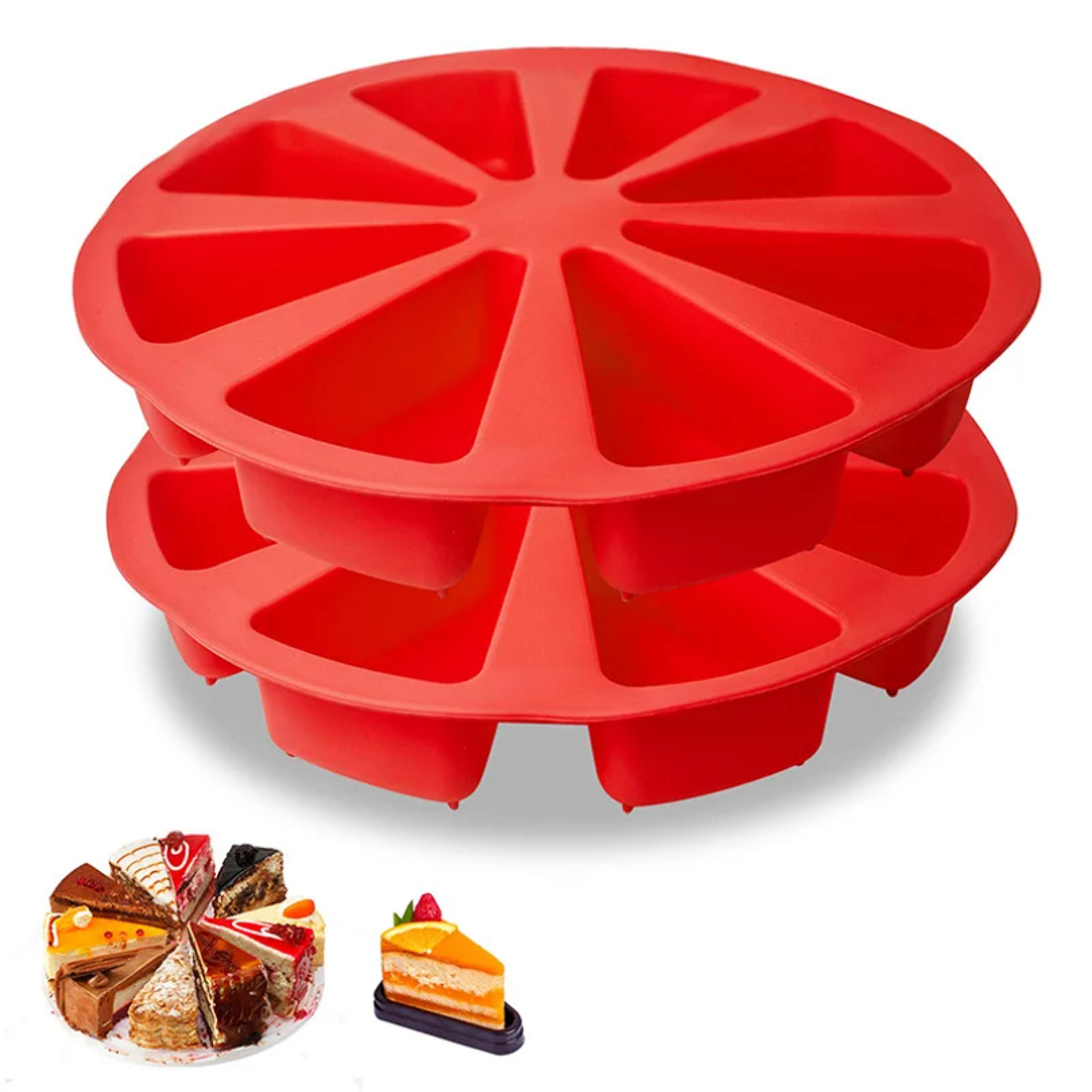 cavity silicone cake mold triangle portion baking pan for cakes, pizza slices & desserts