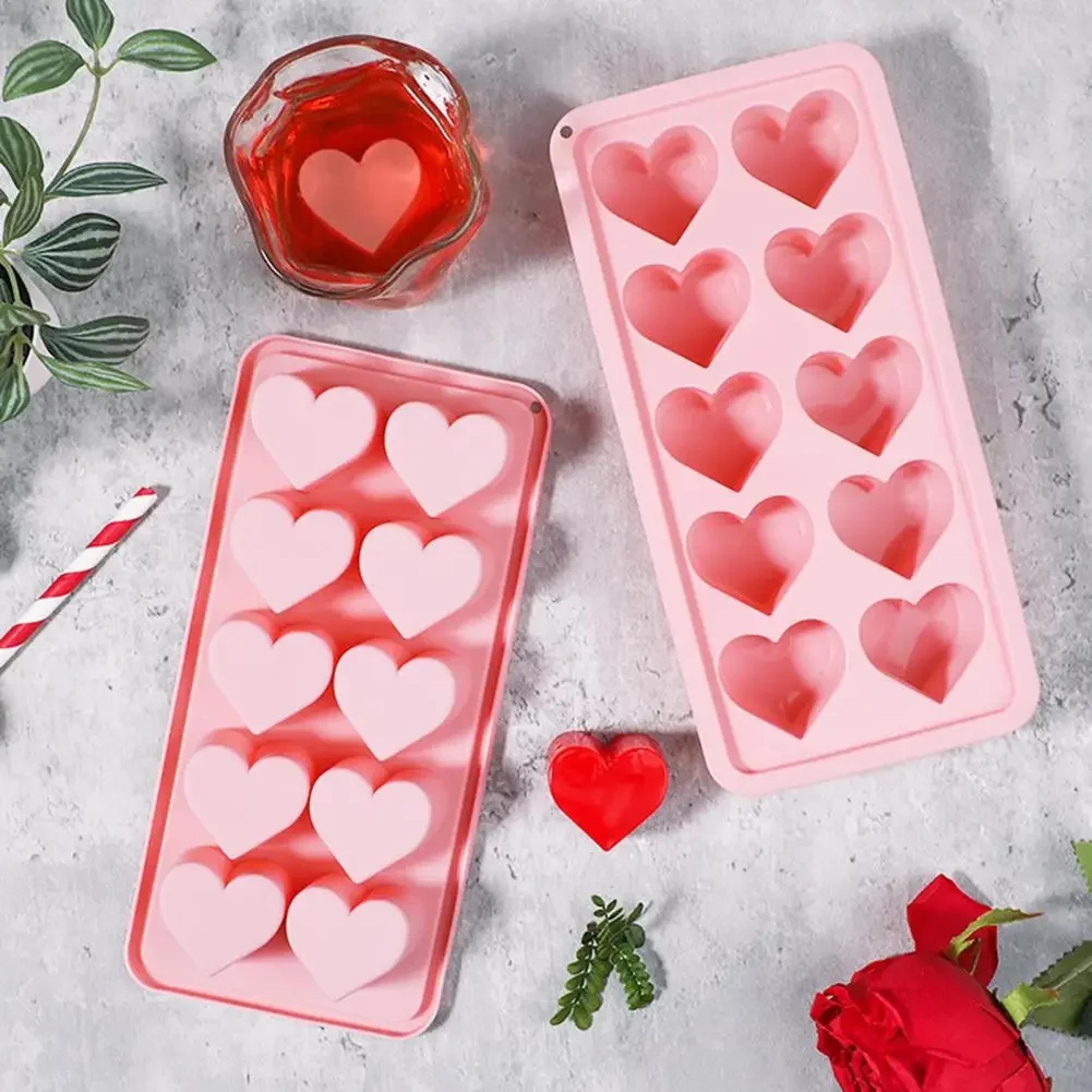 heart silicone ice cube tray grid easy release heart ice cube mold for drinks, chocolate & desserts