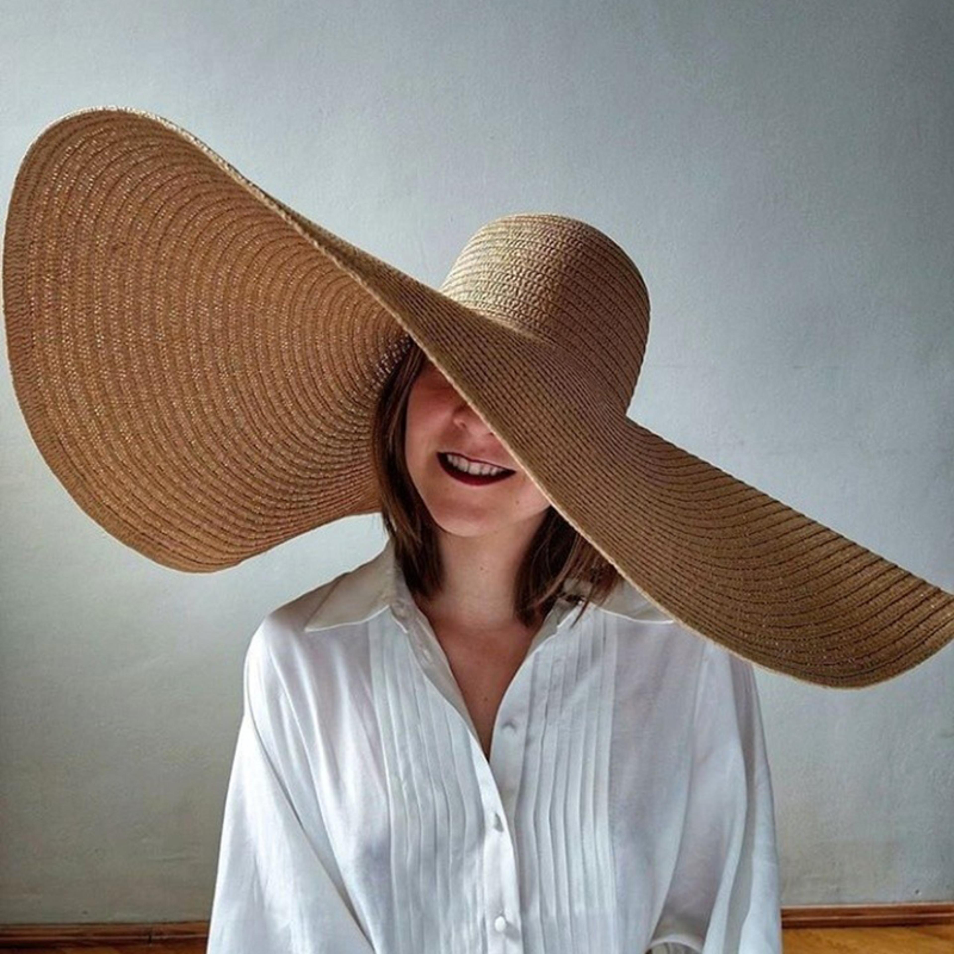 oversized beach hat for women wide brim uv protection foldable straw sun hat